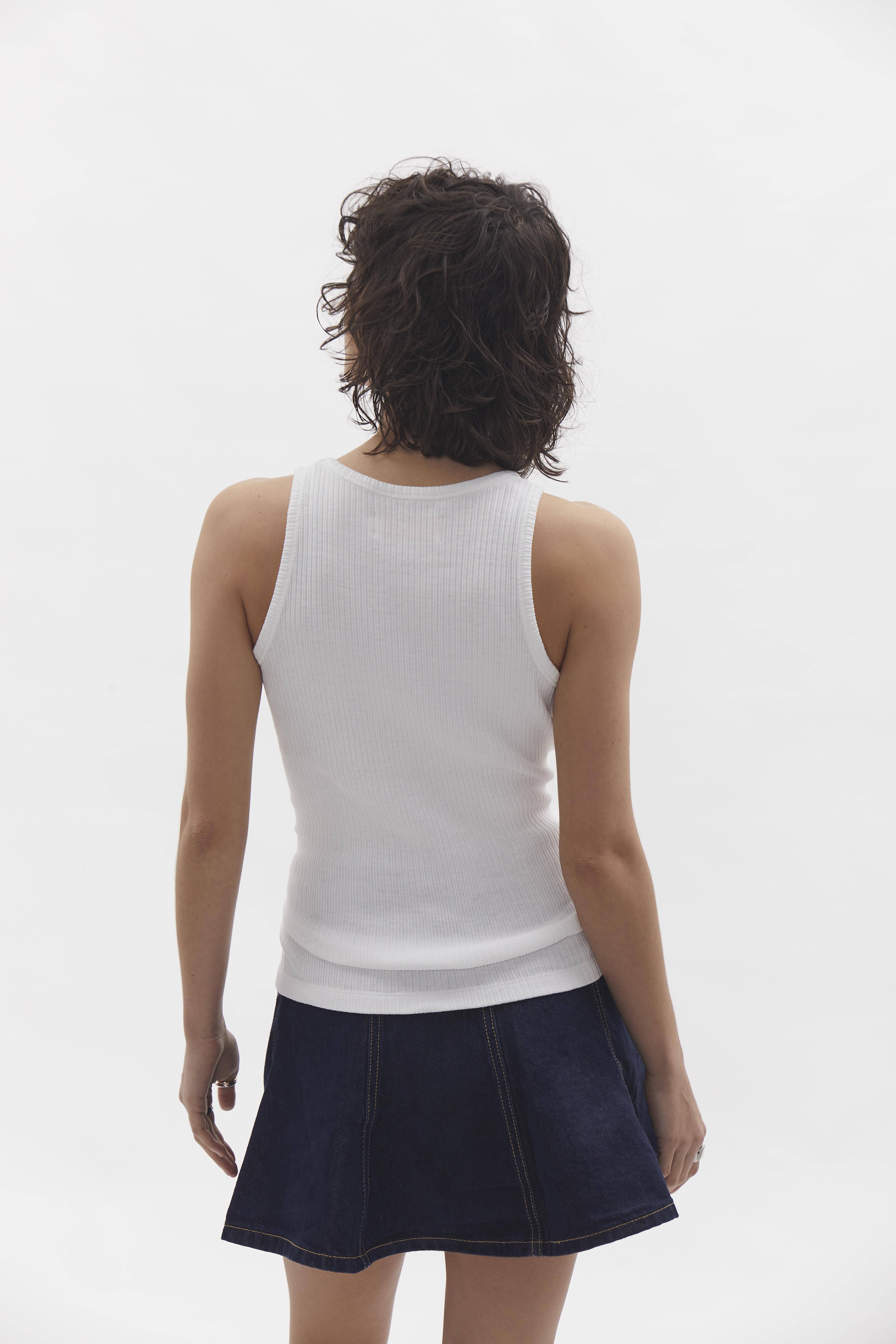 Ribbed Tank Top D-Brand, T-Shirts, Polos und Tops, Ribbed Tank Top, WHITE, Weiß, 222602, 222602-110