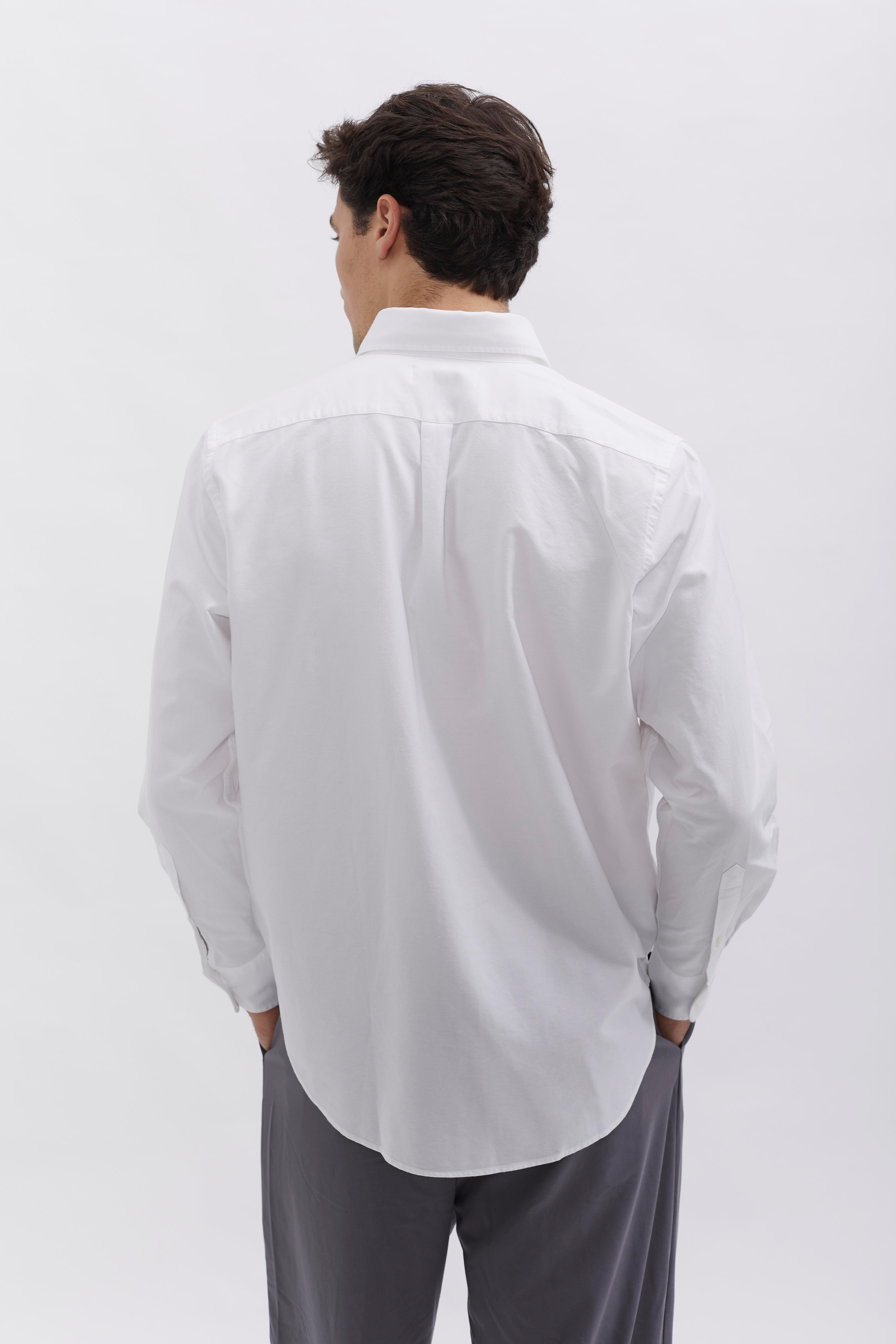 Oxford Shirt D-Brand, Shirts, Oxford Shirt, WHITE, Weiß, 117010, 117010-110