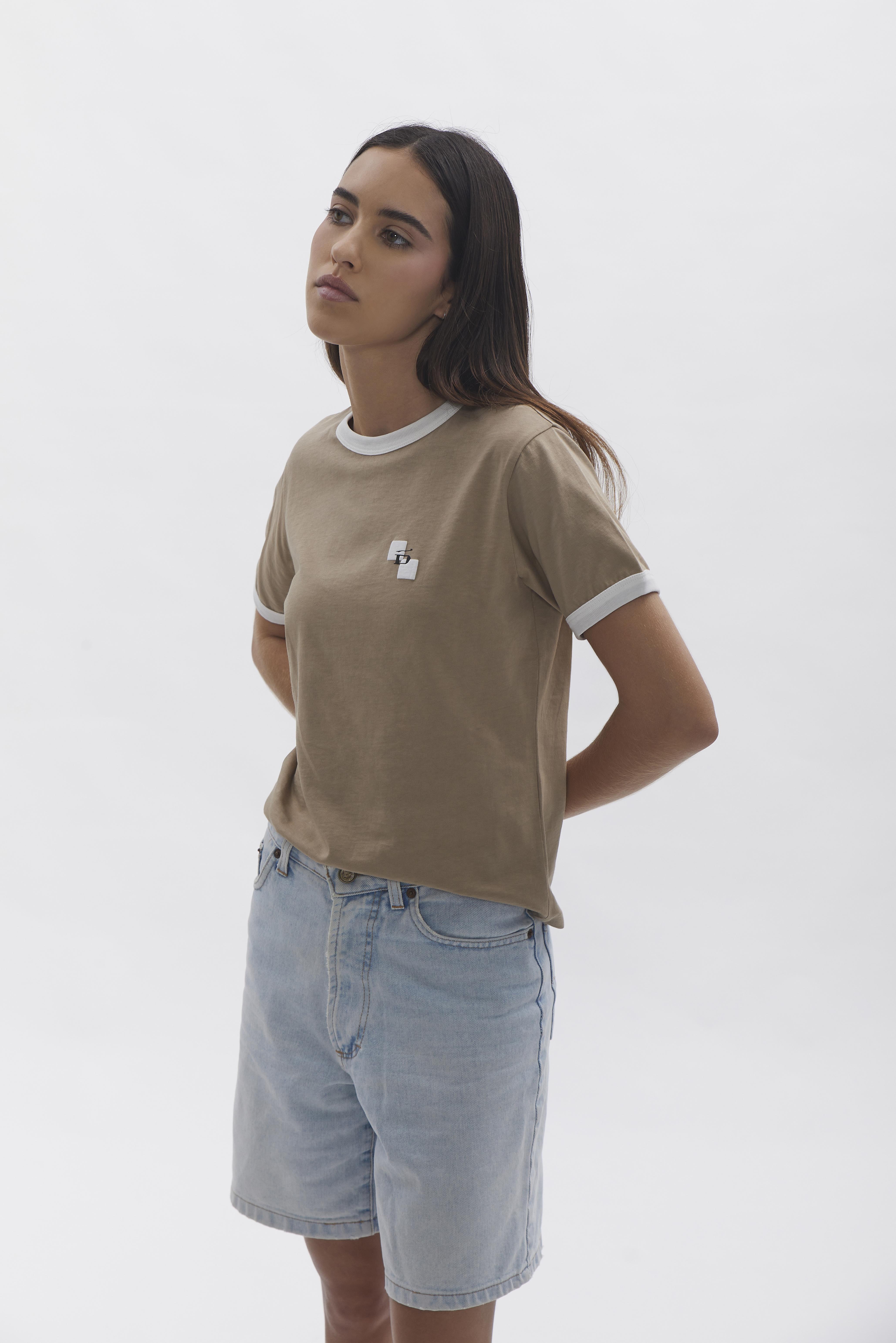 D-Brand, T-Shirts, Polos und Tops, Ringer T-Shirt, ALMOND, Braun, 222207, 222207-252