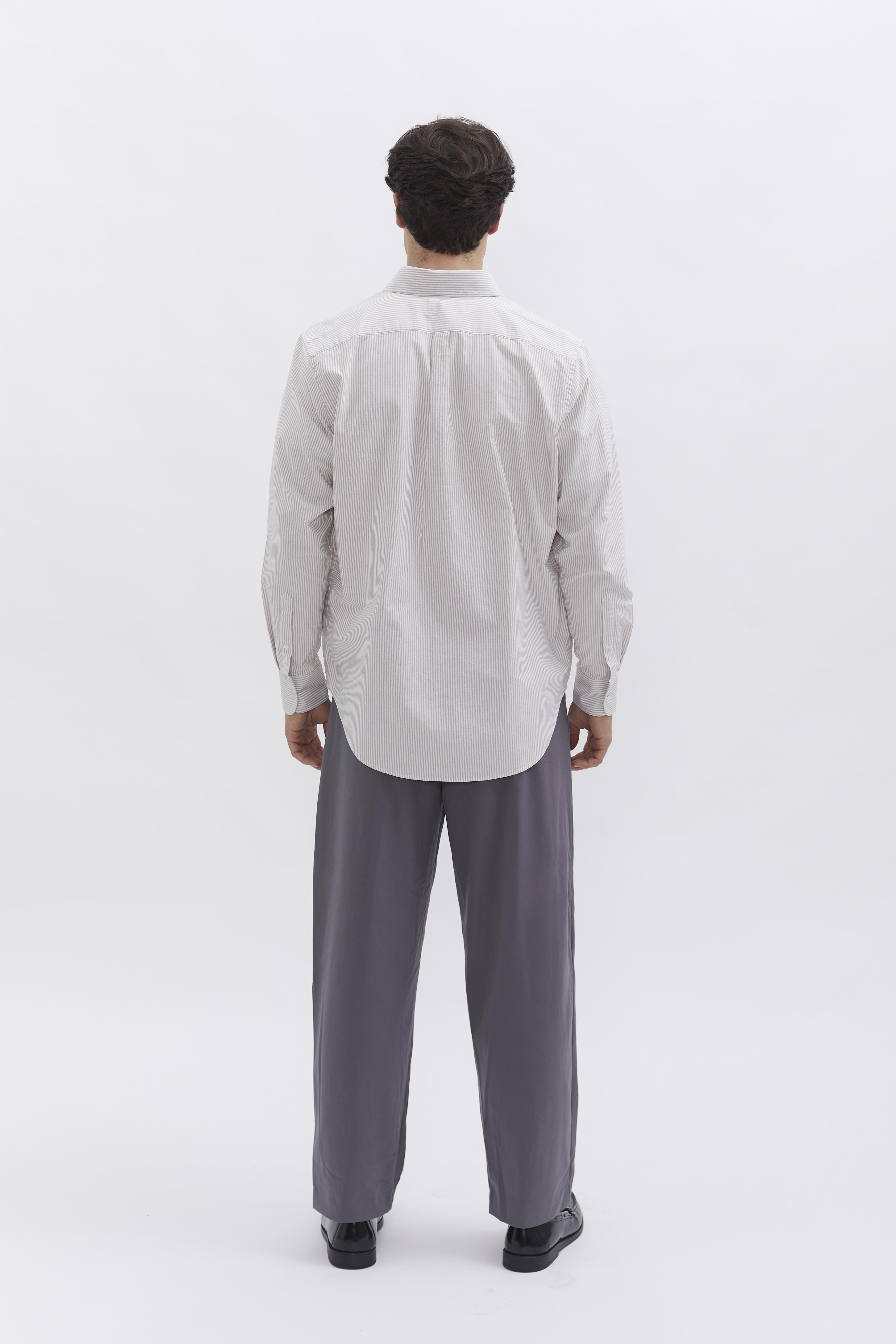 D-Brand, Shirts, Pinstriped Oxford Shirt, PINSTRIPE ALMOND, Braun, 117001, 117001-253