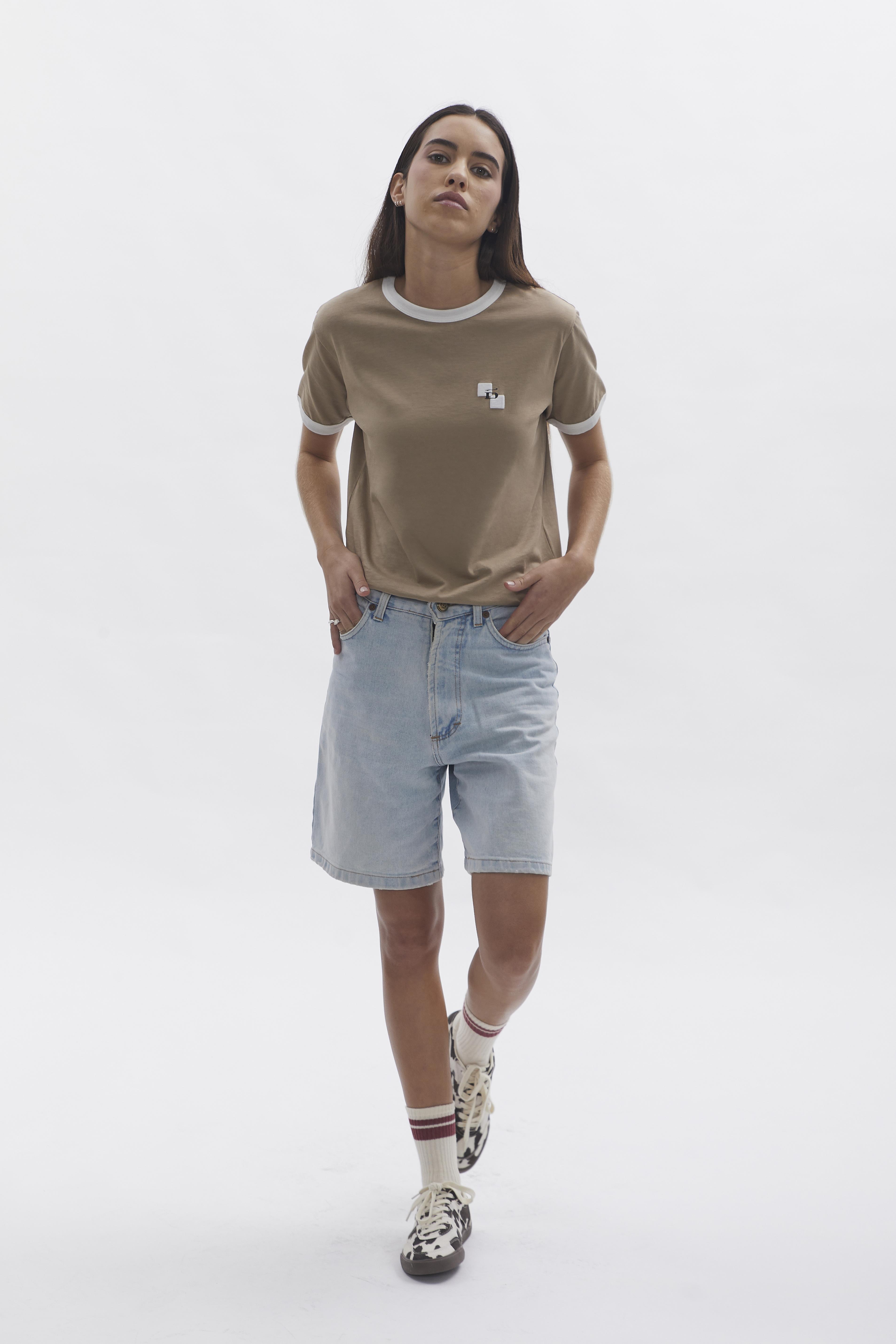 D-Brand, T-Shirts, Polos und Tops, Ringer T-Shirt, ALMOND, Braun, 222207, 222207-252