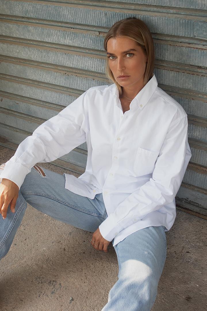 Oxford Shirt D-Brand, Blouses, Oxford Shirt, WHITE, Weiß, 217010, 217010-110