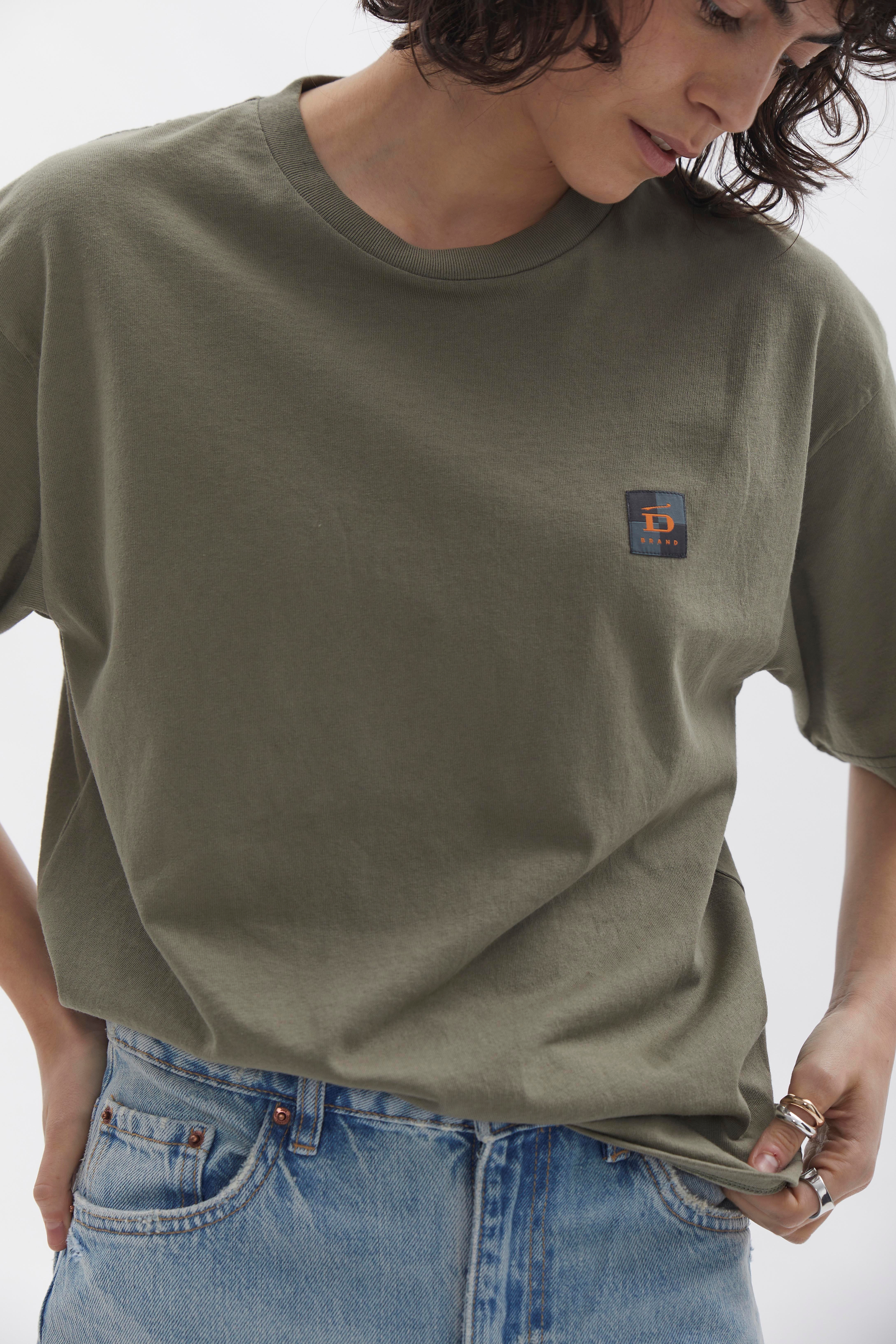 Relaxed T-Shirt D-Brand, T-Shirts, Polos und Tops, Relaxed T-Shirt, DUSTY OLIVE, Grün, 222203, 222203-322