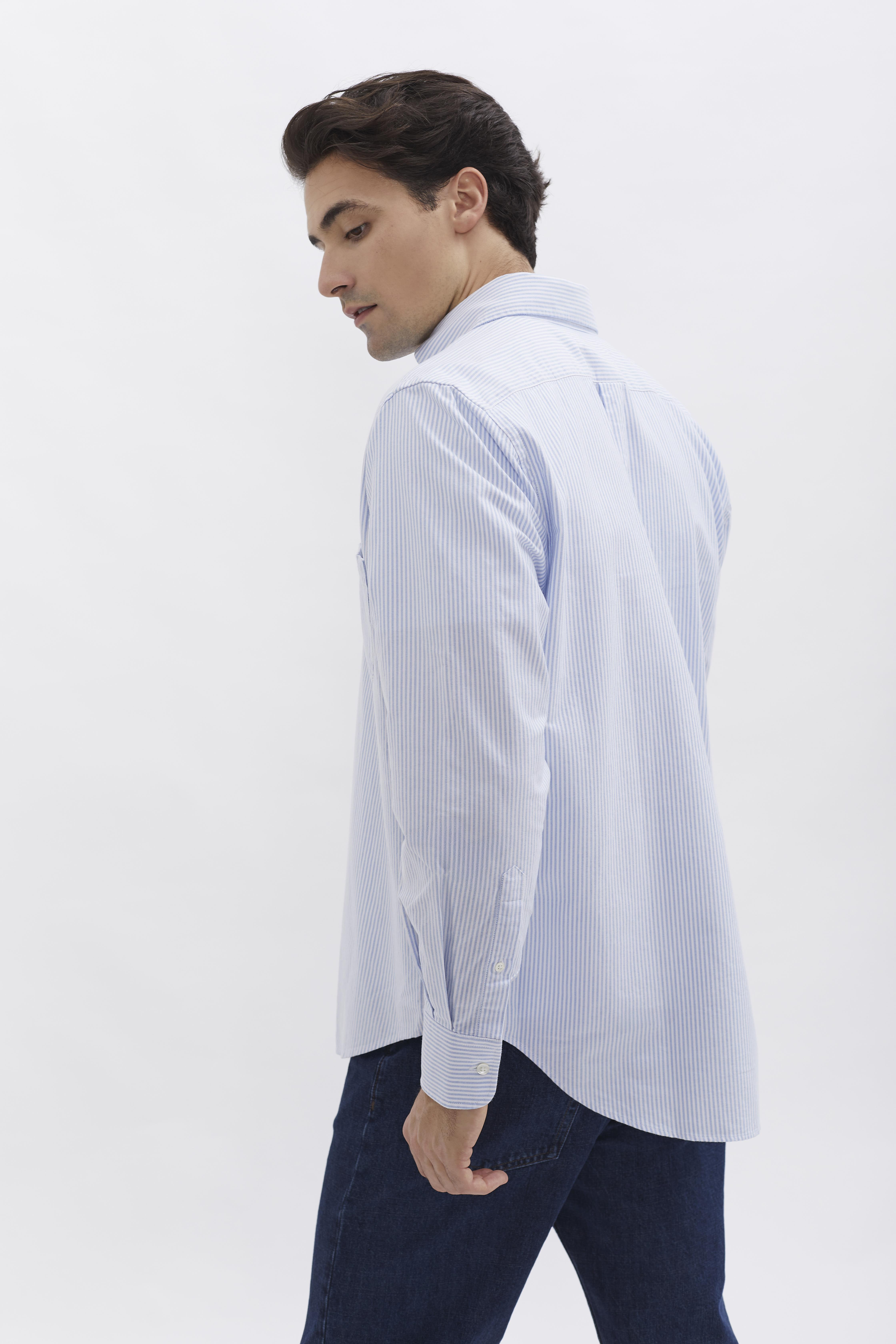 D-Brand, Shirts, Pinstriped Oxford Shirt, PINSTRIPE SKY BLUE, Blau, Hellblau, 117001, 117001-429