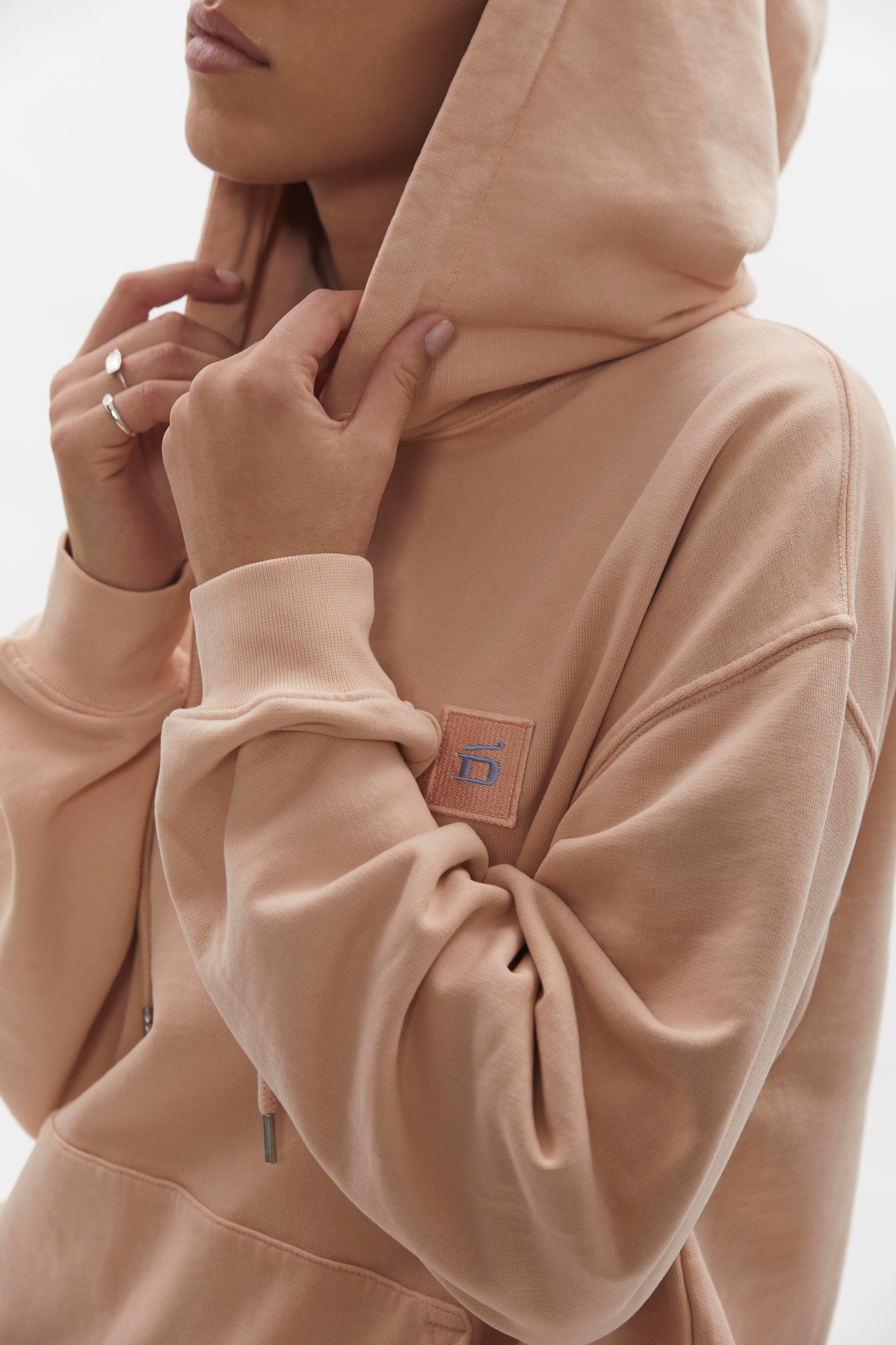 Badge Hoodie D-Brand, Hoodies, Zip Hoodies, Badge Hoodie, SALMON, Lachs, 220001, 220001-680