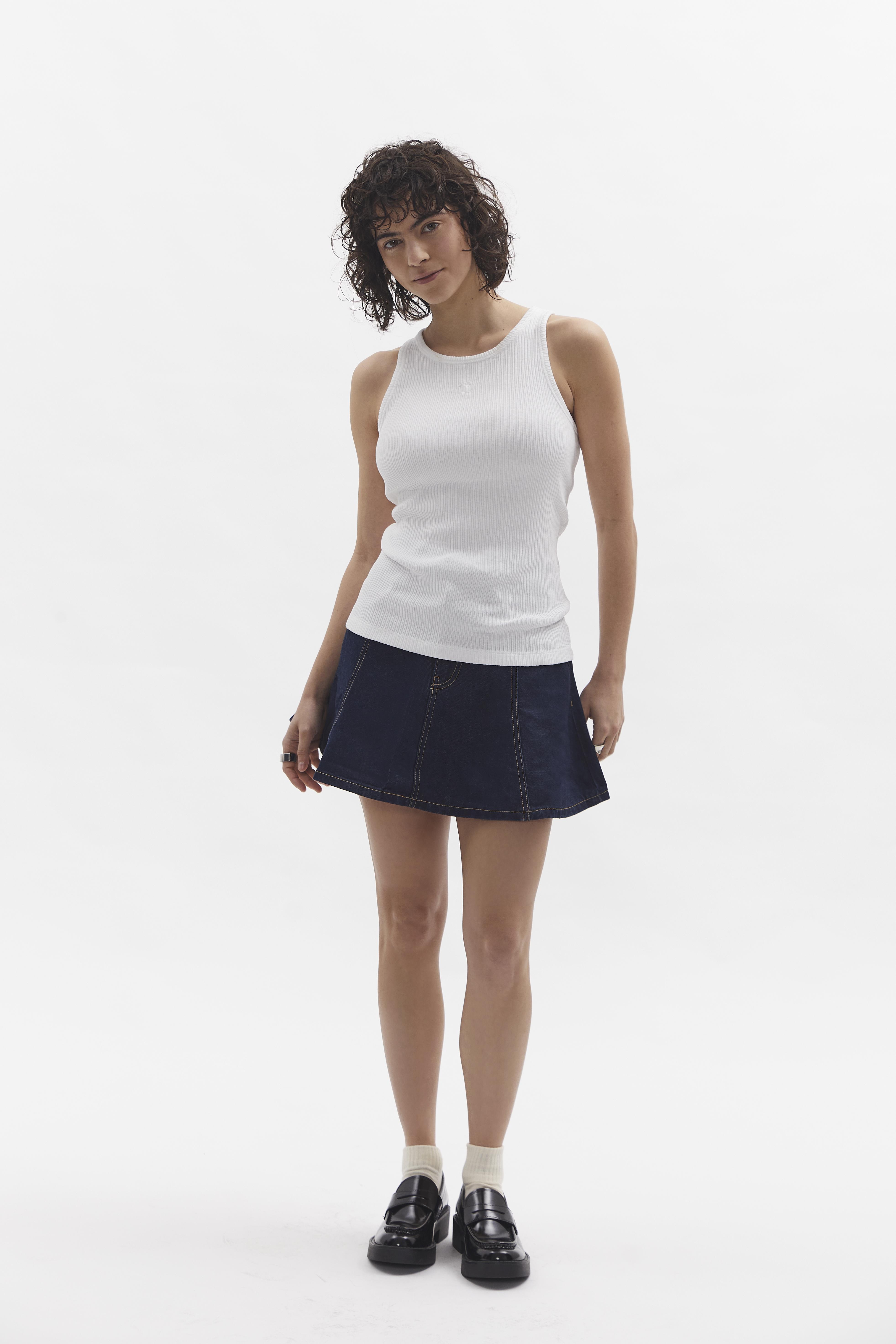D-Brand, T-Shirts, Polos und Tops, Ribbed Tank Top, WHITE, Weiß, 222602, 222602-110