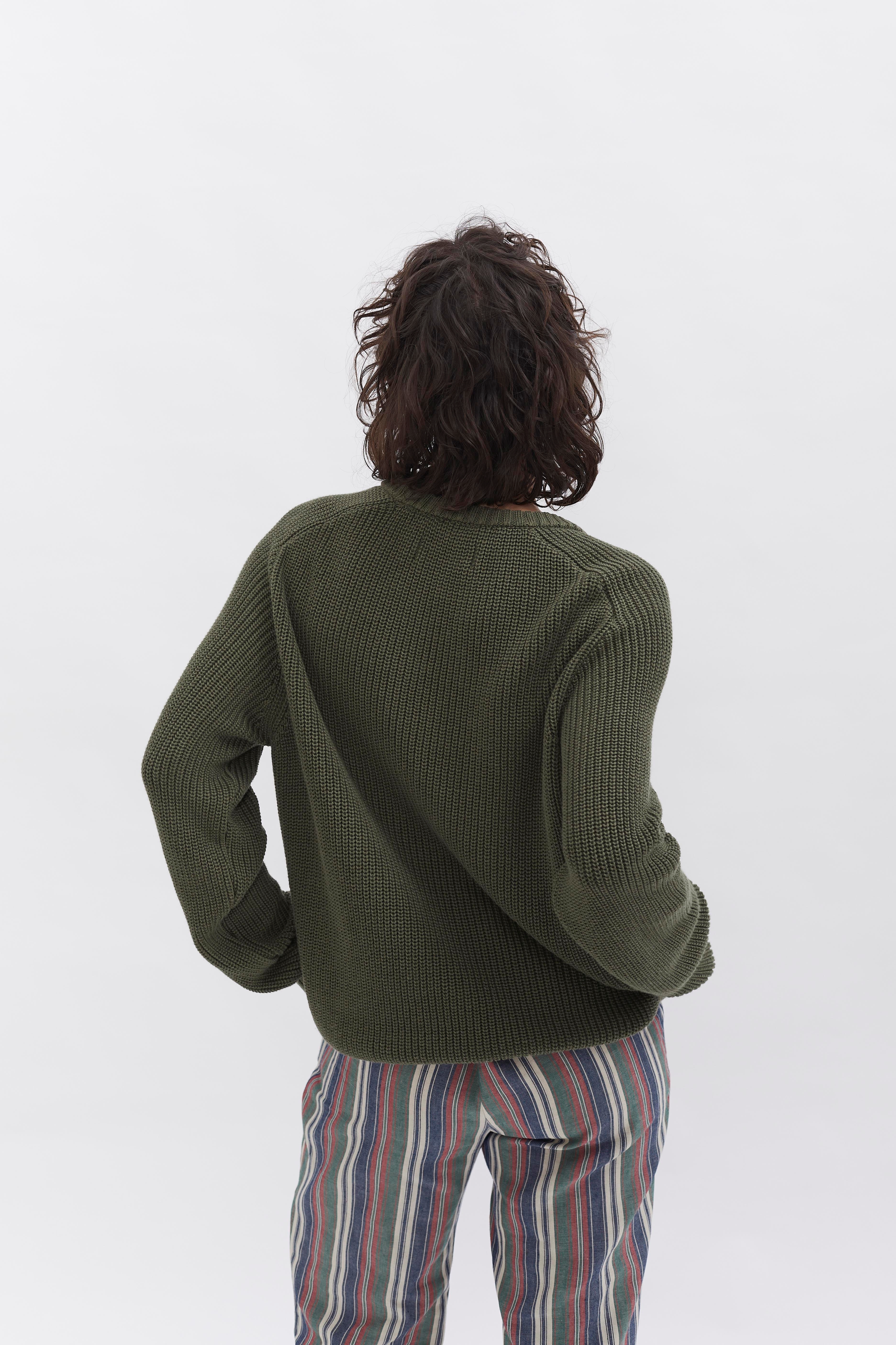 Knit Crewneck D-Brand, Pullover, Knit Crewneck, HUNT GREEN, Grün, 225201, 225201-325