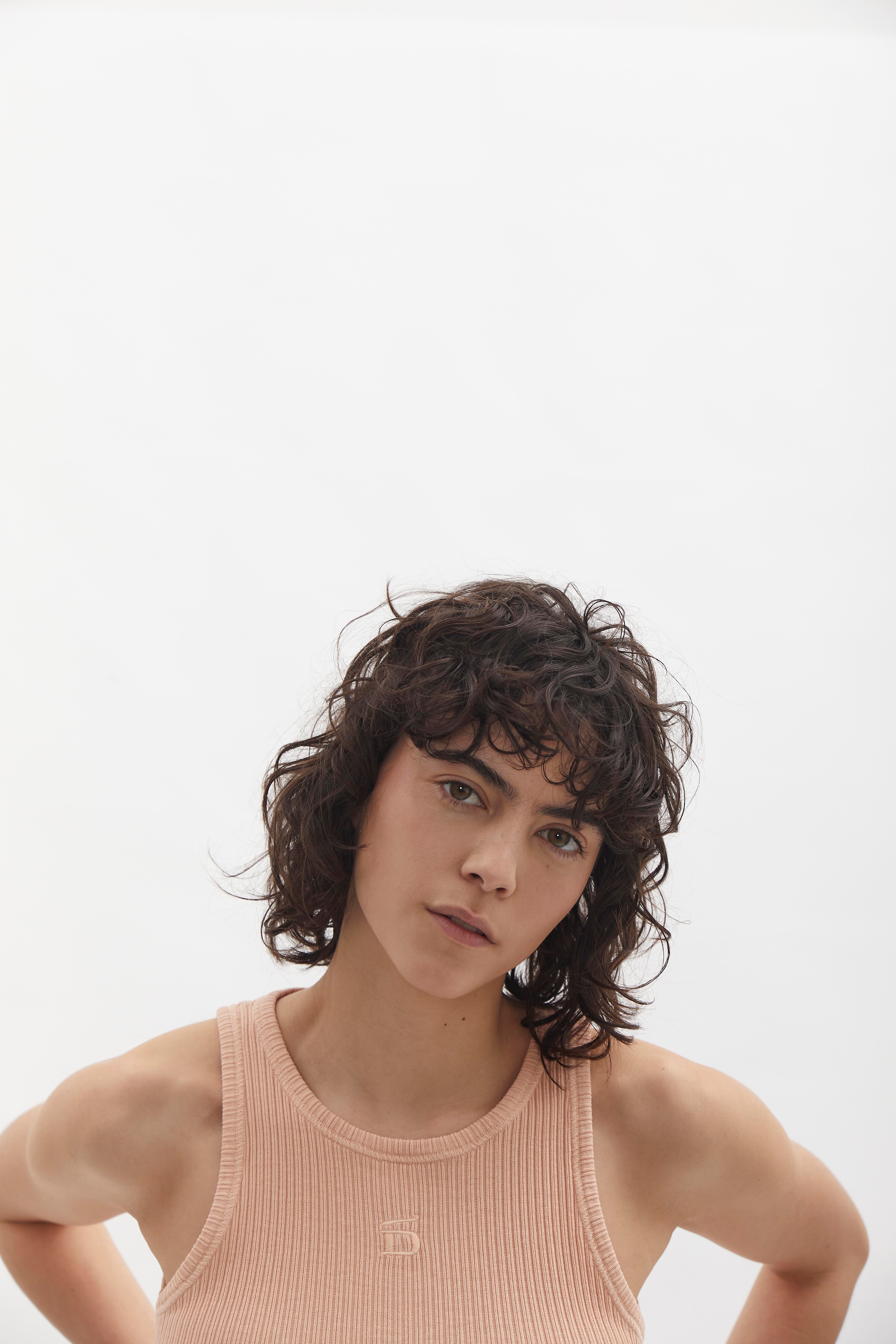 Ribbed Tank Top D-Brand, T-Shirts, Polos und Tops, Ribbed Tank Top, SALMON, Lachs, 222602, 222602-680