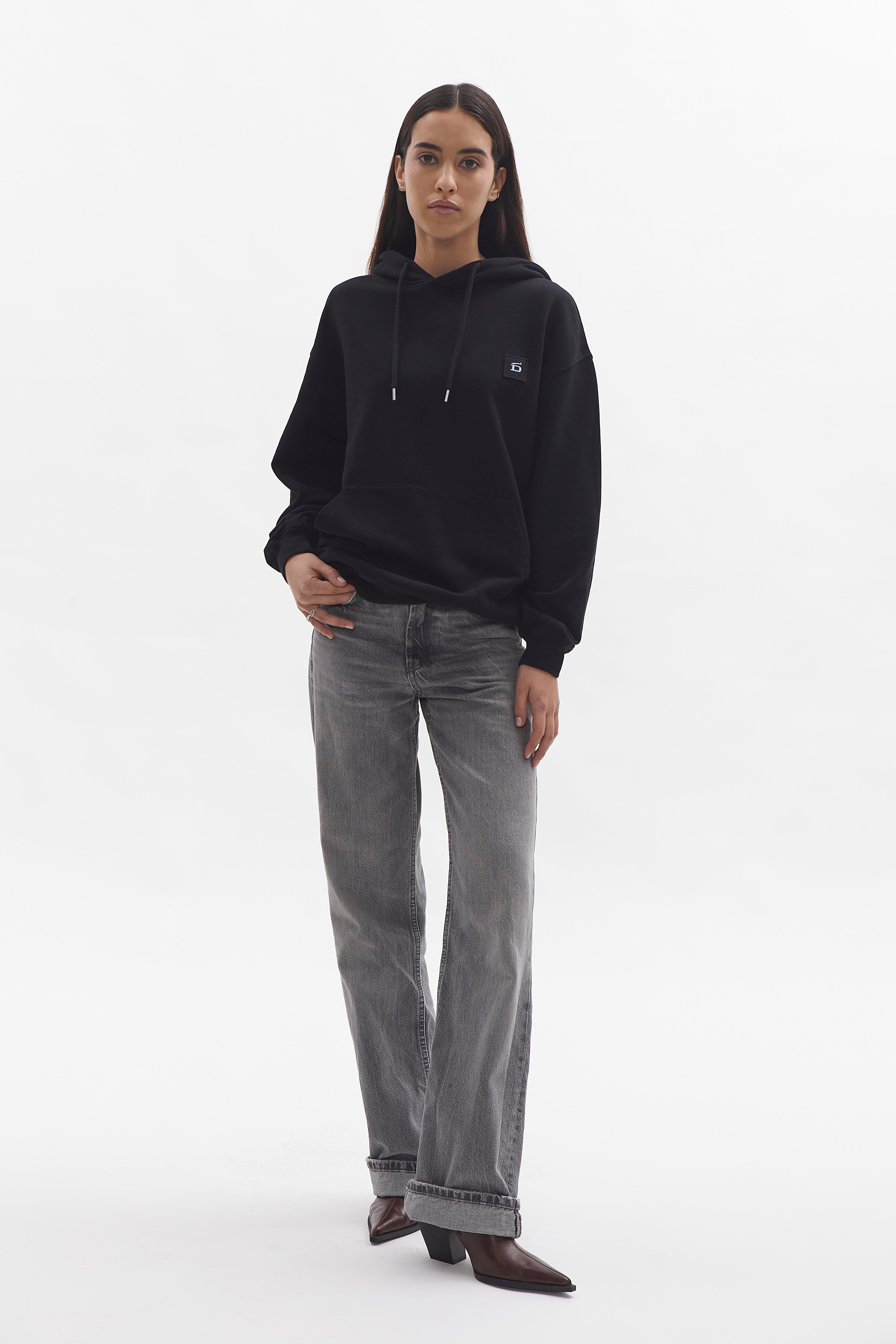 Badge Hoodie D-Brand, Hoodies, Zip Hoodies, Badge Hoodie, BLACK, Schwarz, 220001, 220001-100