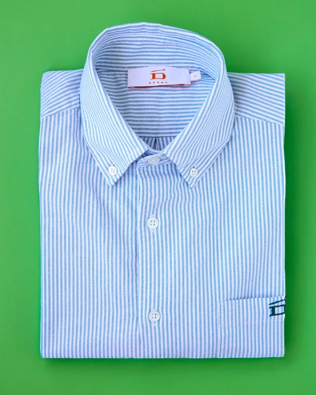 Pinstripe Oxford Shirt Moss Green
