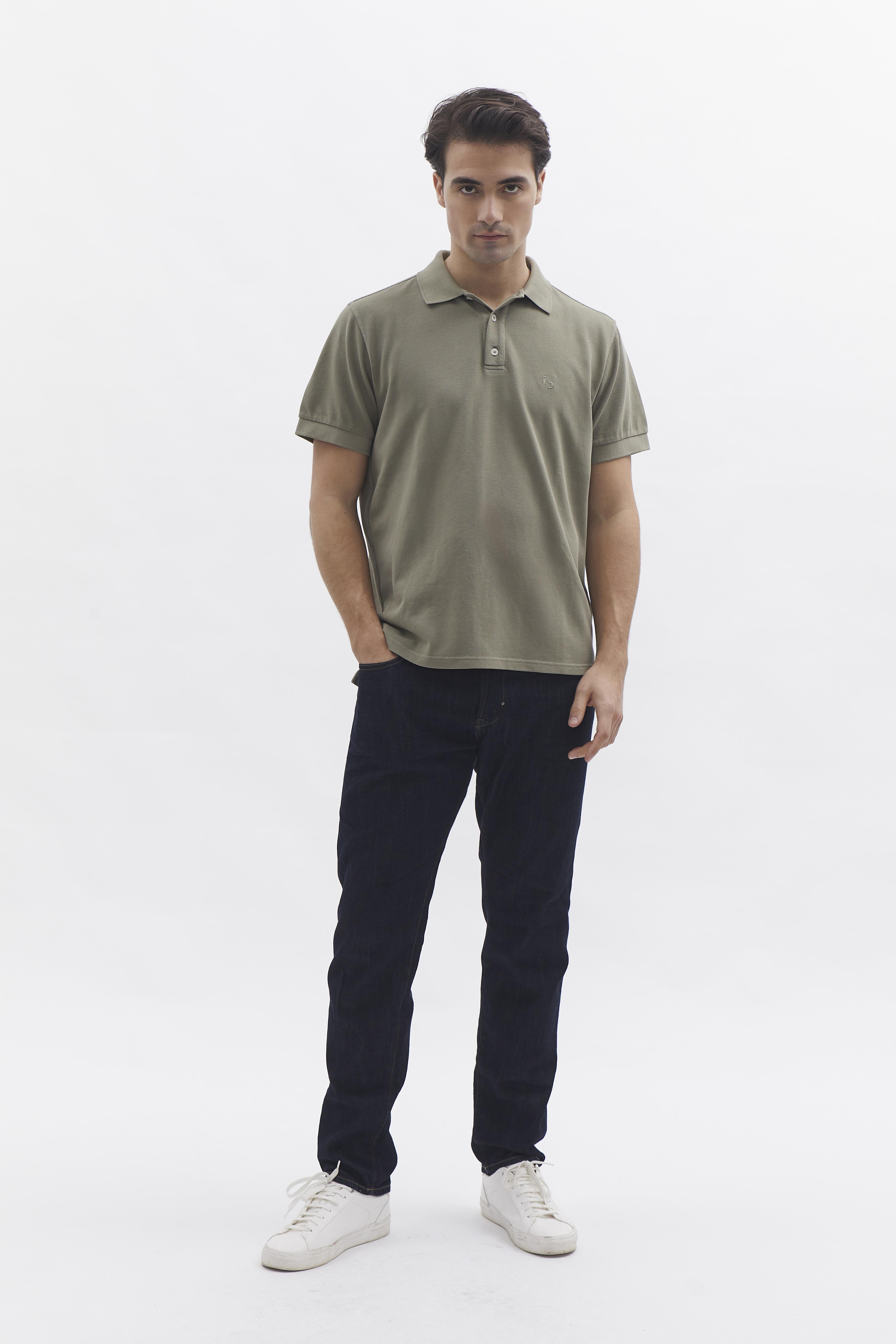 D-Brand, T-Shirts und Polos, D-Pique Polo, DUSTY OLIVE, Grün, 112310, 112310-322
