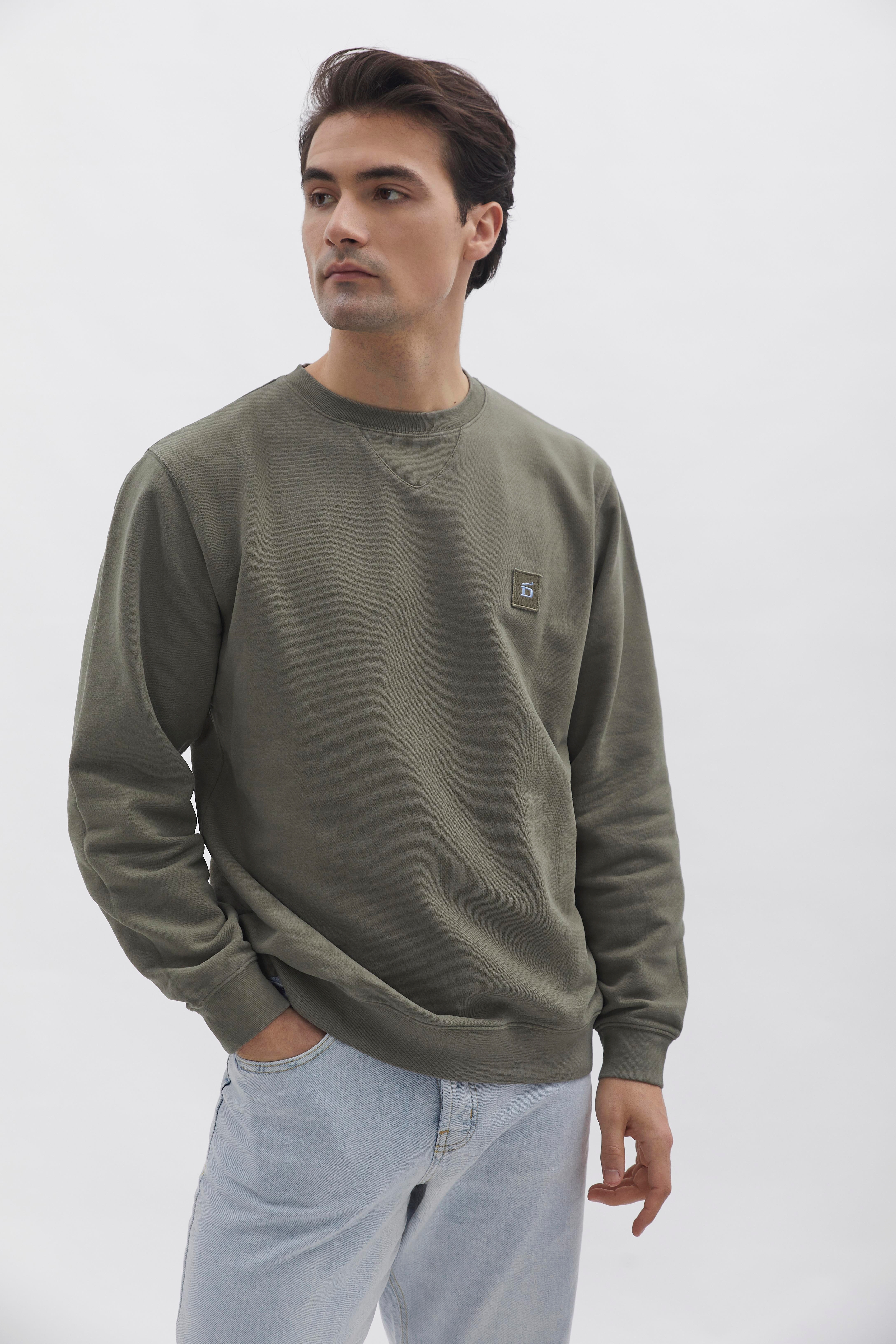 Crewneck Sweater D-Brand, Sweater, Crewneck Sweater, DUSTY OLIVE, Grün, 111225, 111225-322