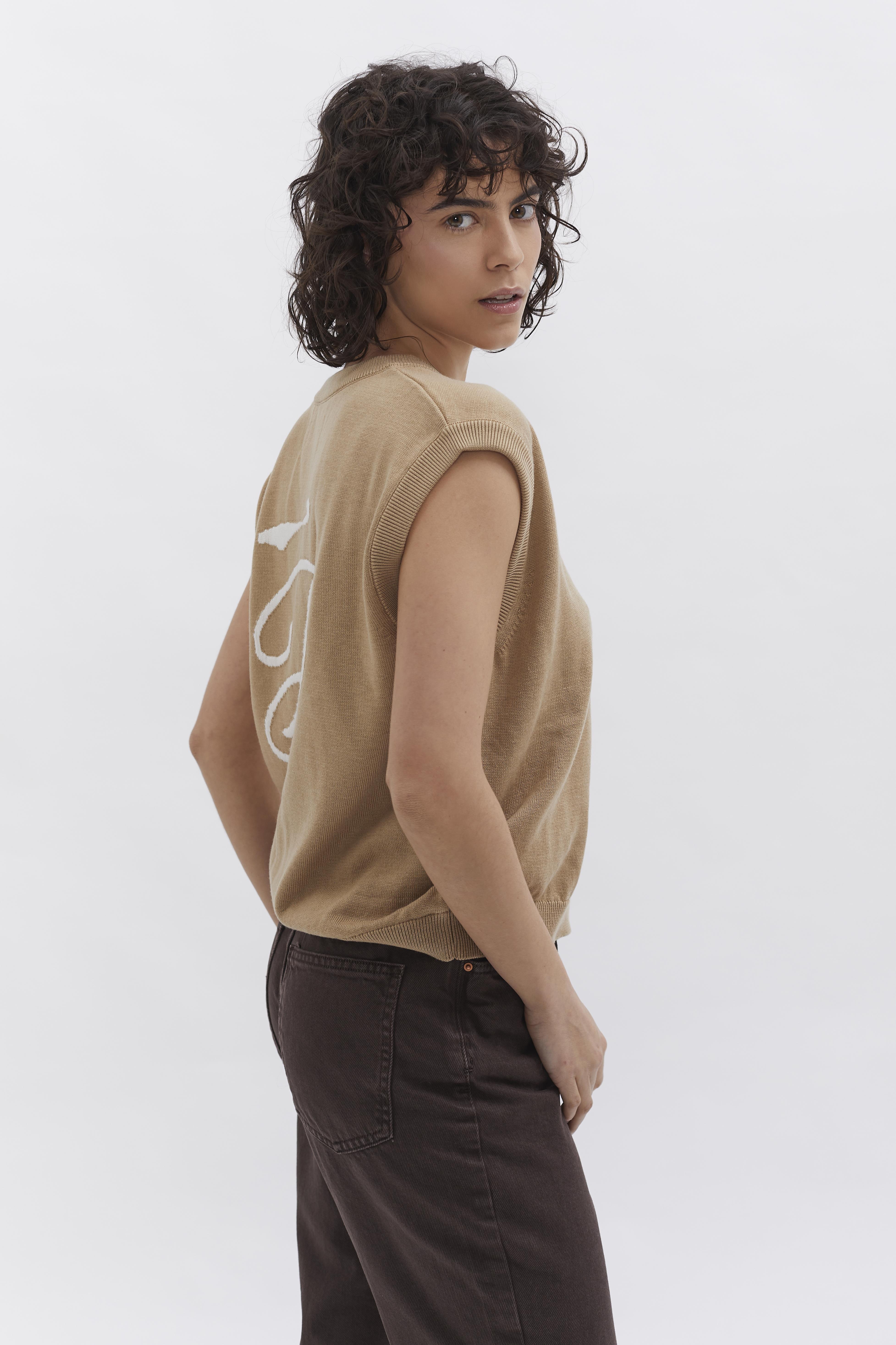 D-Brand, Jackets, Vest, Cardigans, Knit Vest, SAND, Creme, 226301, 226301-256