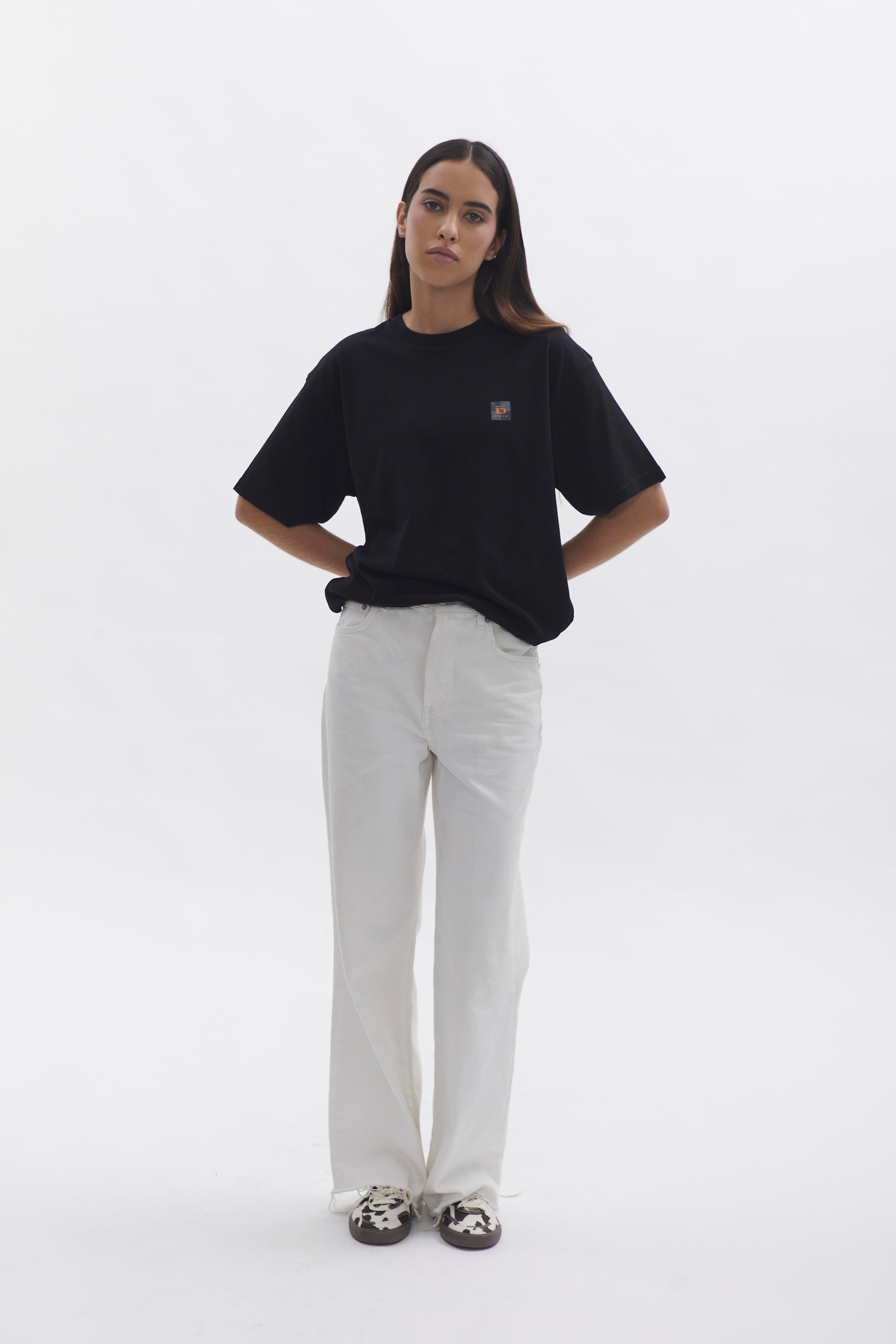 Relaxed T-Shirt D-Brand, T-Shirts, Polos und Tops, Relaxed T-Shirt, BLACK, Schwarz, 222203, 222203-100