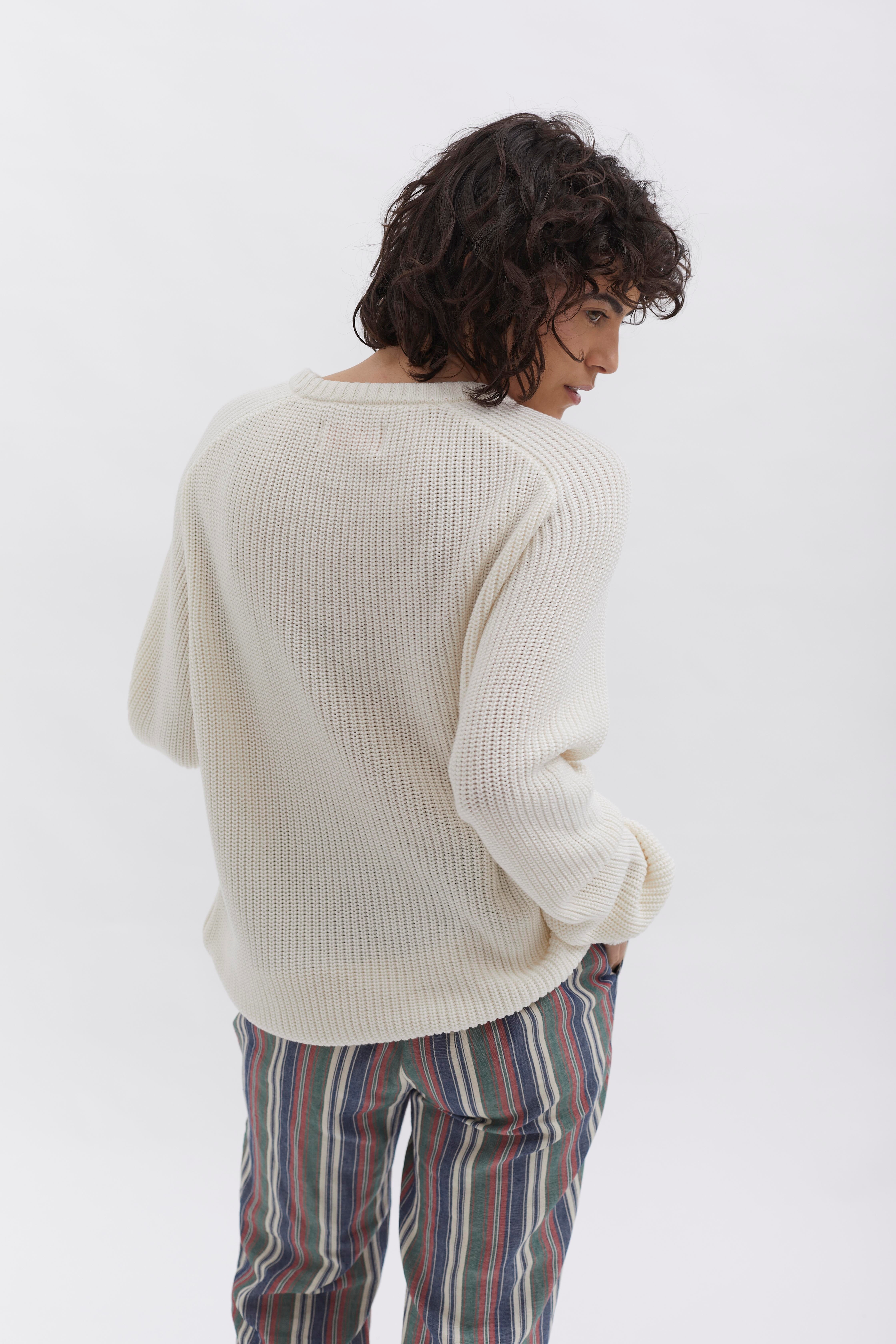 Knit Crewneck D-Brand, Pullover, Knit Crewneck, OFFWHITE, Weiß, Creme, 225201, 225201-130