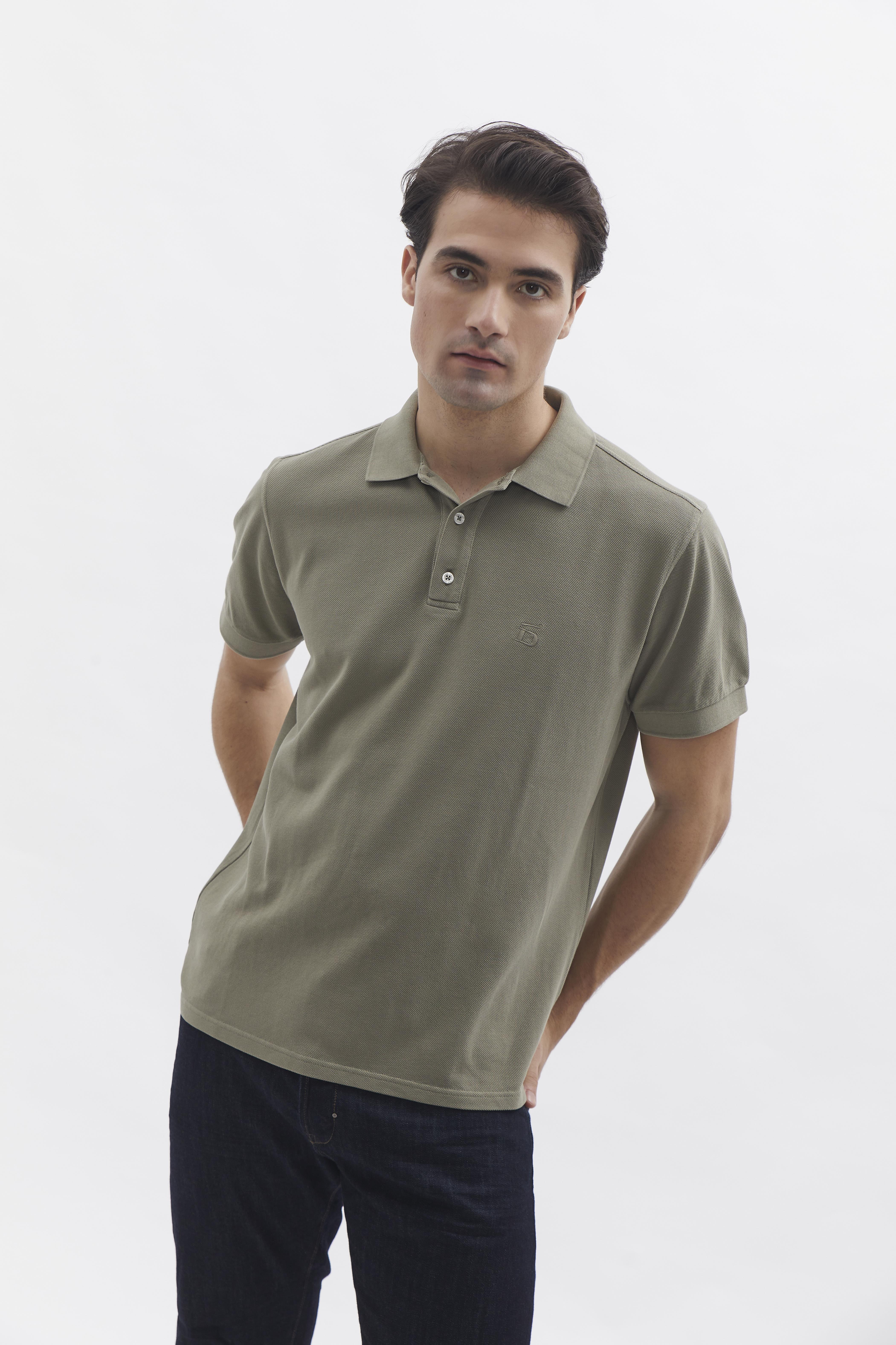 D-Brand, T-Shirts und Polos, D-Pique Polo, DUSTY OLIVE, Grün, 112310, 112310-322