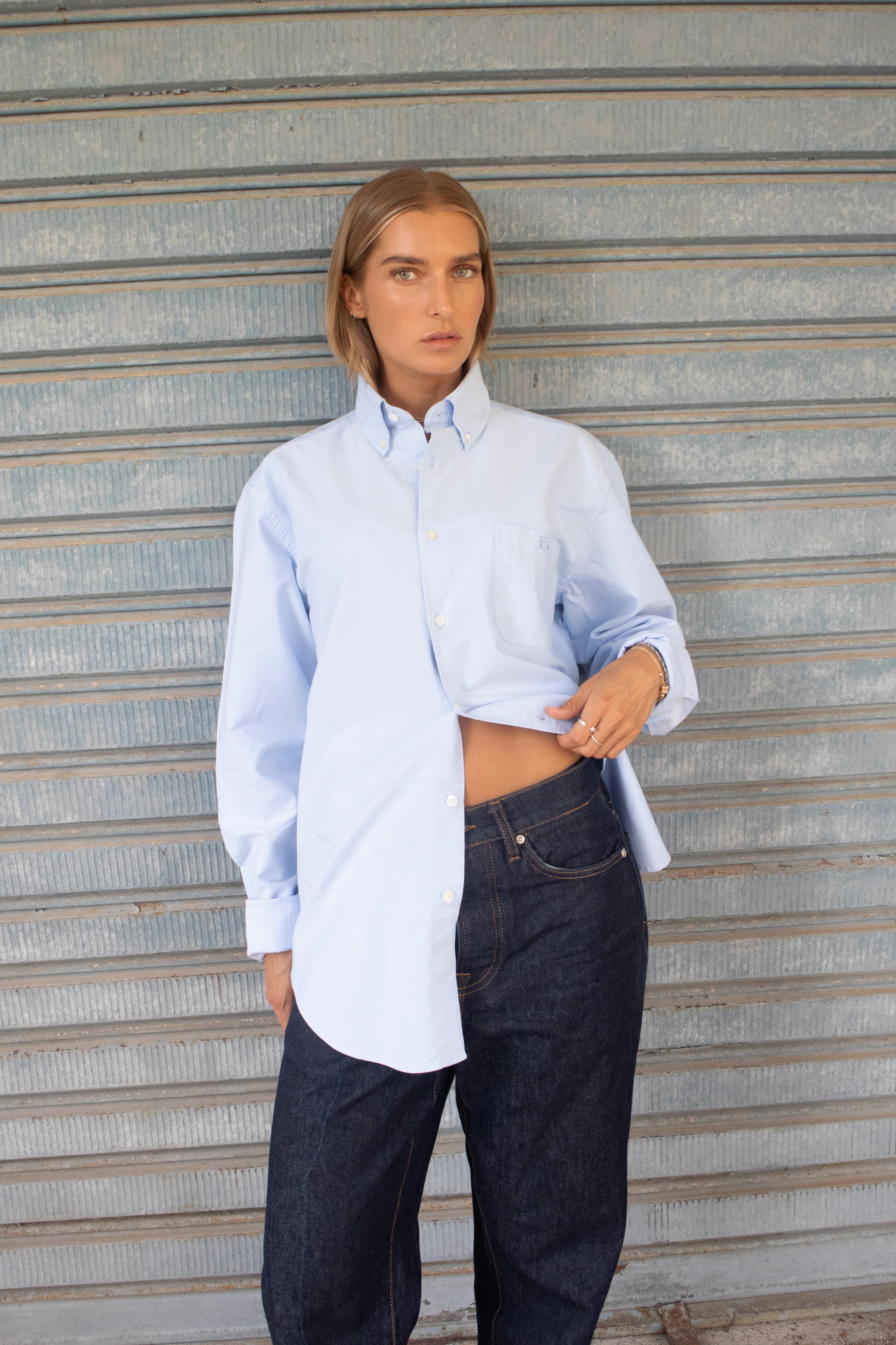Oxford Shirt D-Brand, Blouses, Oxford Shirt, PALE BLUE, Blau, 217010, 217010-476