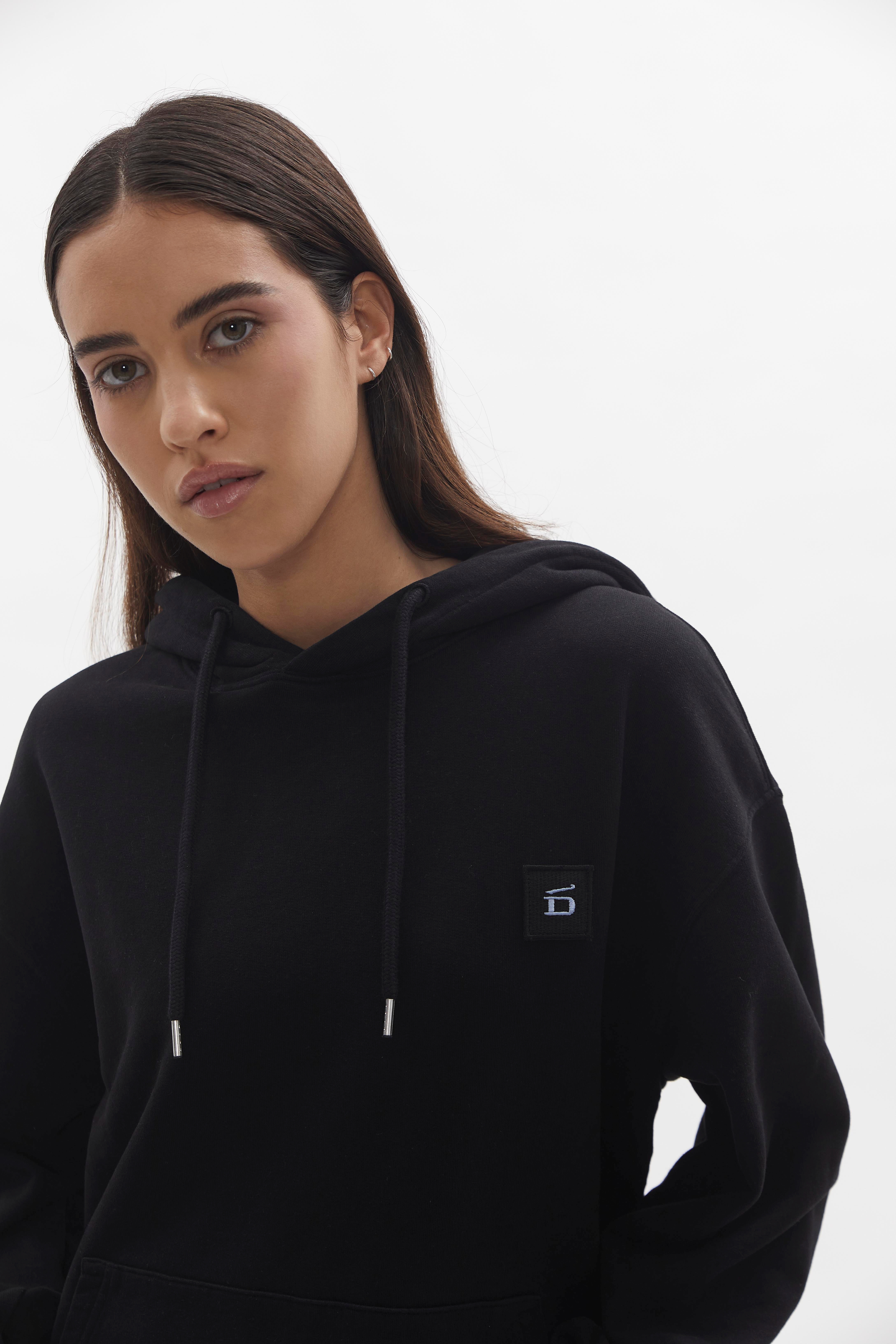 Badge Hoodie D-Brand, Hoodies, Zip Hoodies, Badge Hoodie, BLACK, Schwarz, 220001, 220001-100