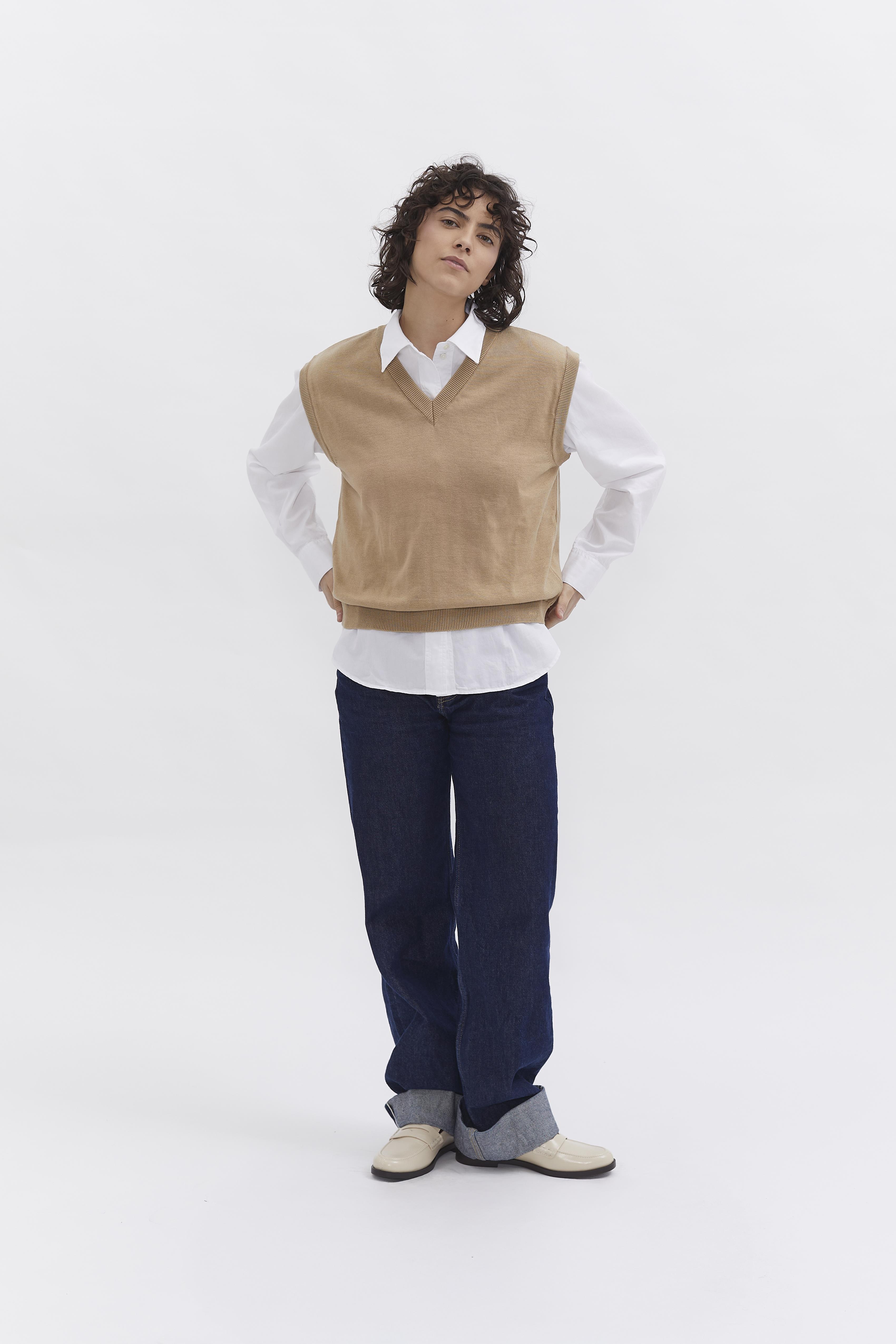 D-Brand, Jackets, Vest, Cardigans, Knit Vest, SAND, Creme, 226301, 226301-256