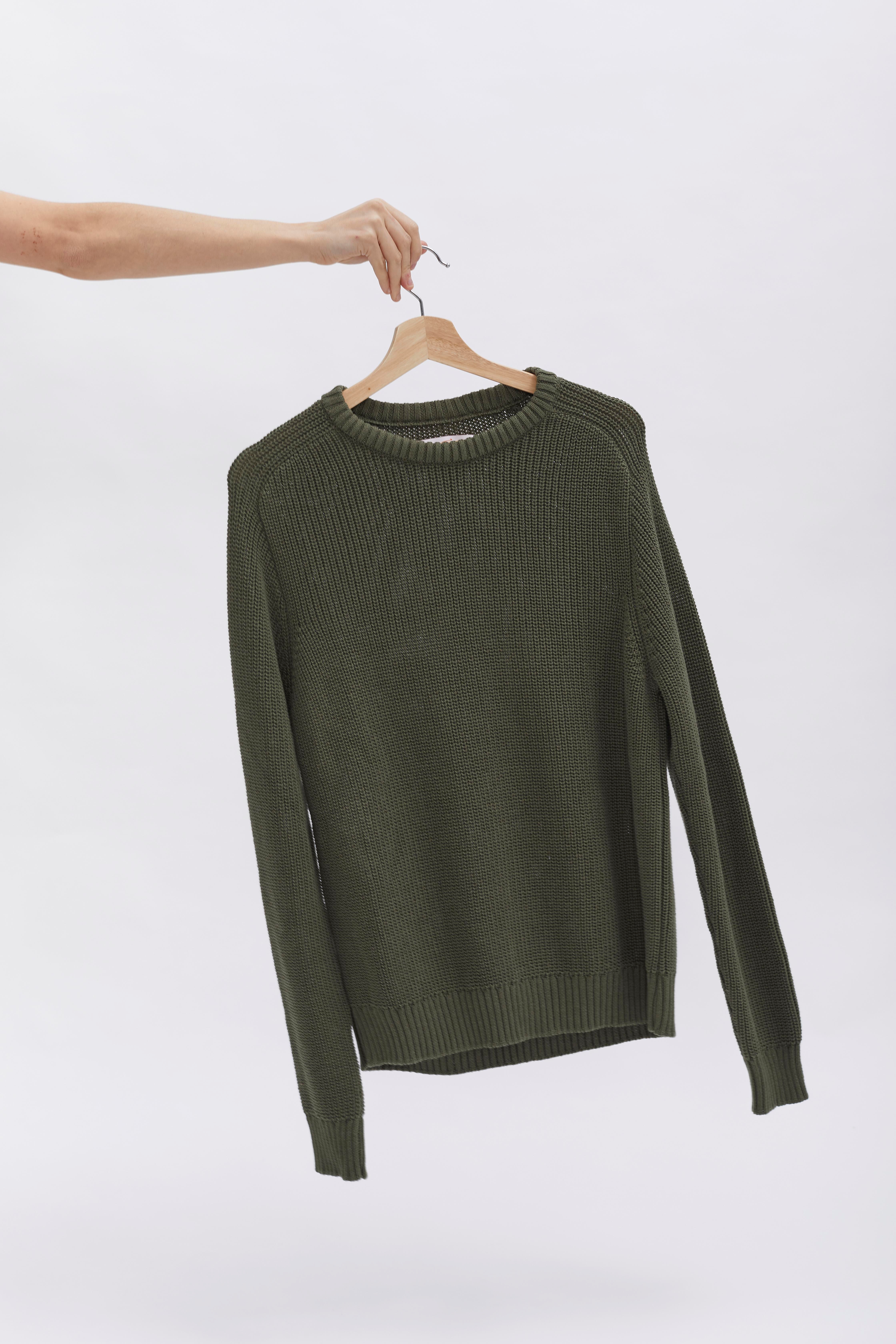 Knit Crewneck D-Brand, Pullover, Knit Crewneck, HUNT GREEN, Grün, 115201, 115201-325