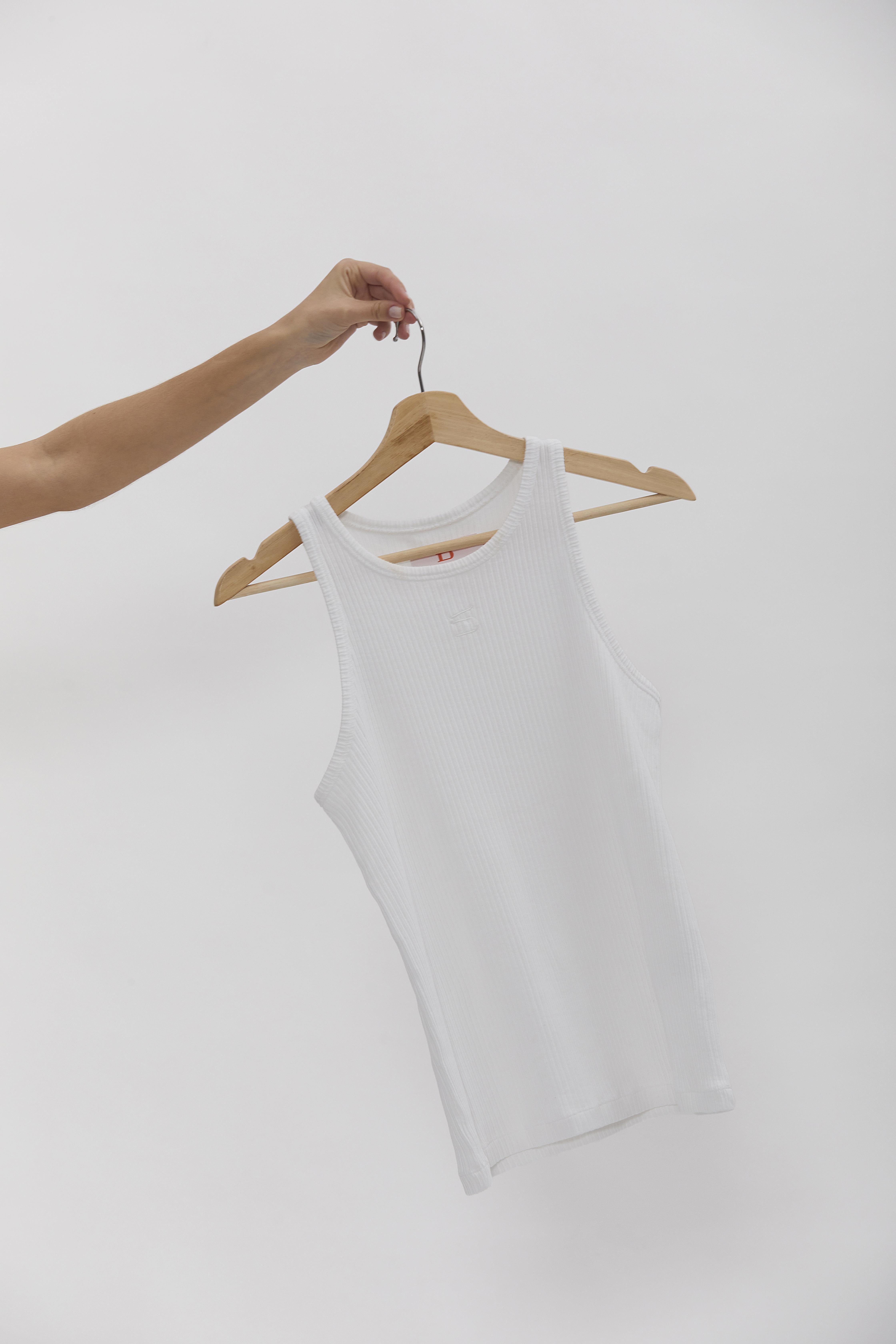 D-Brand, T-Shirts, Polos und Tops, Ribbed Tank Top, WHITE, Weiß, 222602, 222602-110