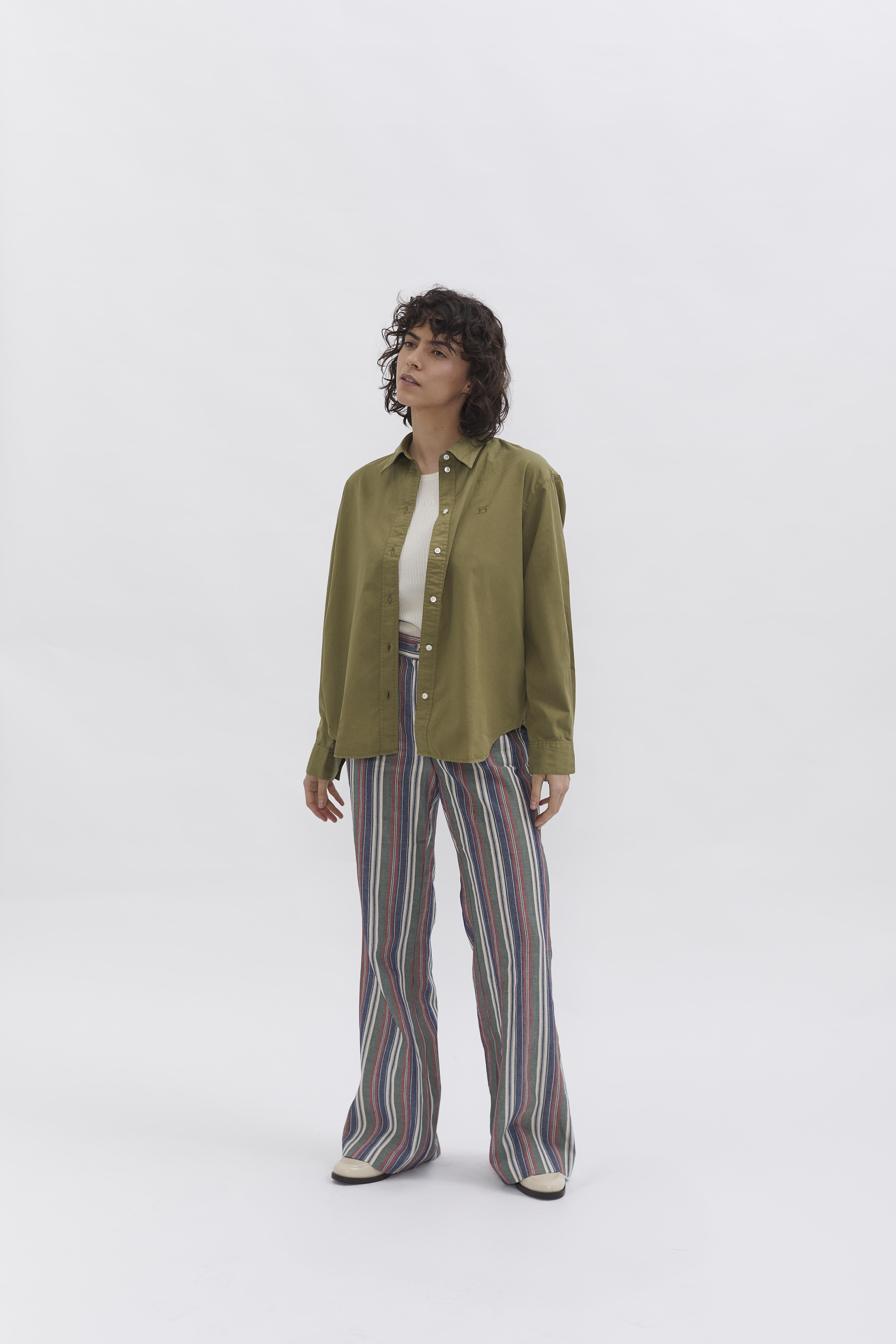 Boxed Fit Blouse D-Brand, Blouses, Boxed Fit Bluse, OLIVE GREEN, Grün, 227010, 227010-310