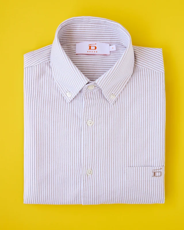 Pinstripe Oxford Shirt Almond