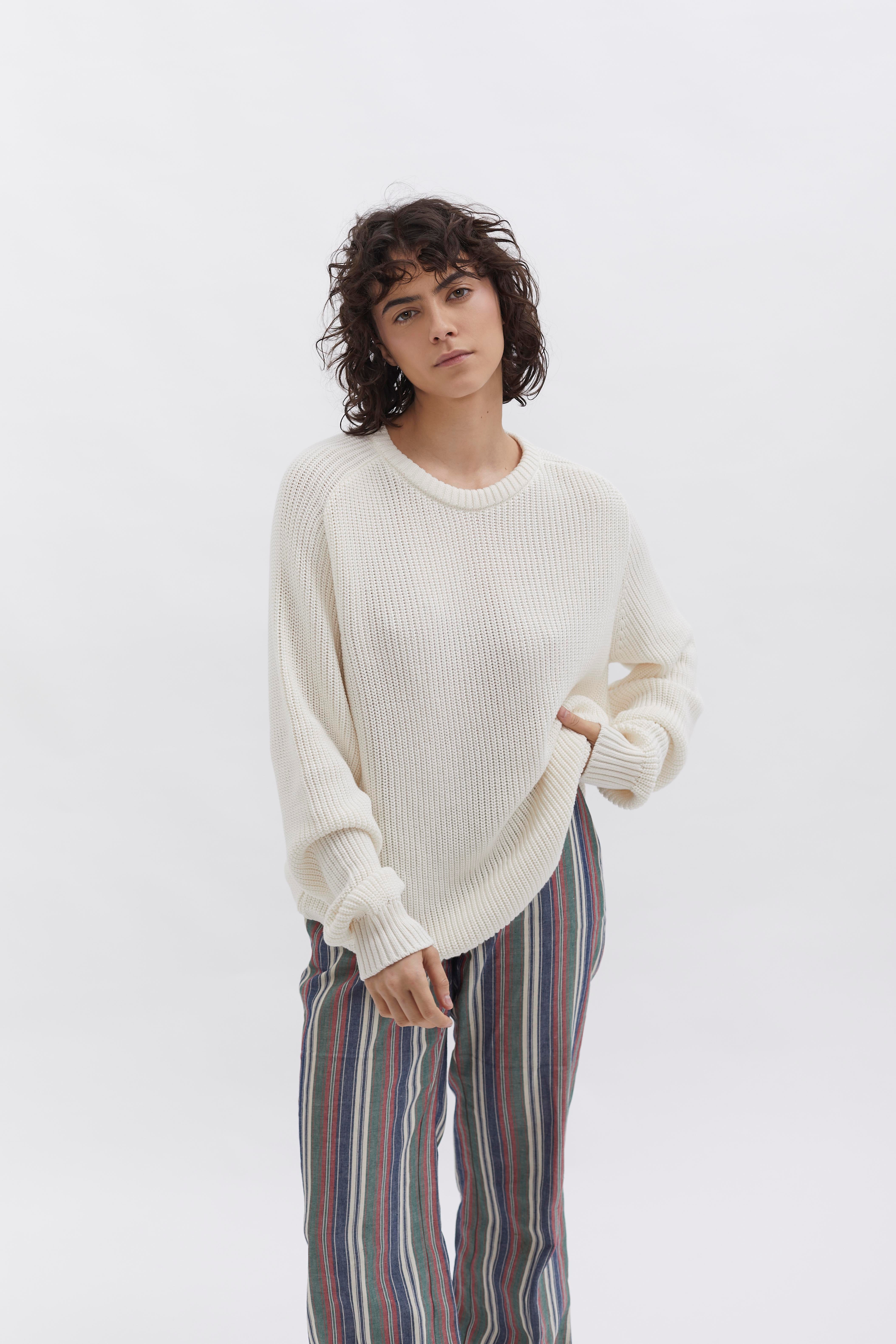 Knit Crewneck D-Brand, Pullover, Knit Crewneck, OFFWHITE, Weiß, Creme, 225201, 225201-130