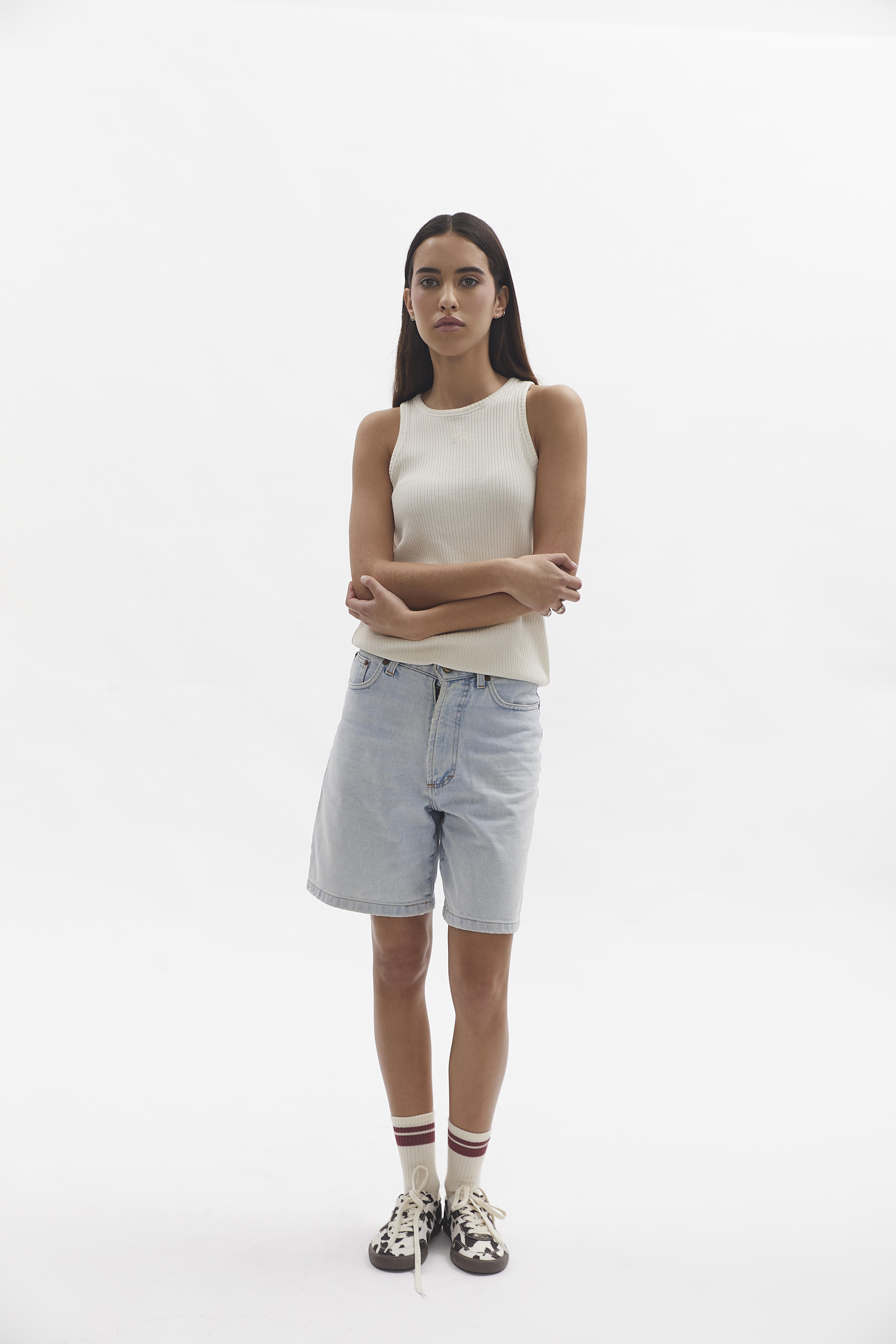 D-Brand, T-Shirts, Polos und Tops, Ribbed Tank Top, EGGNOG, Creme, 222602, 222602-113