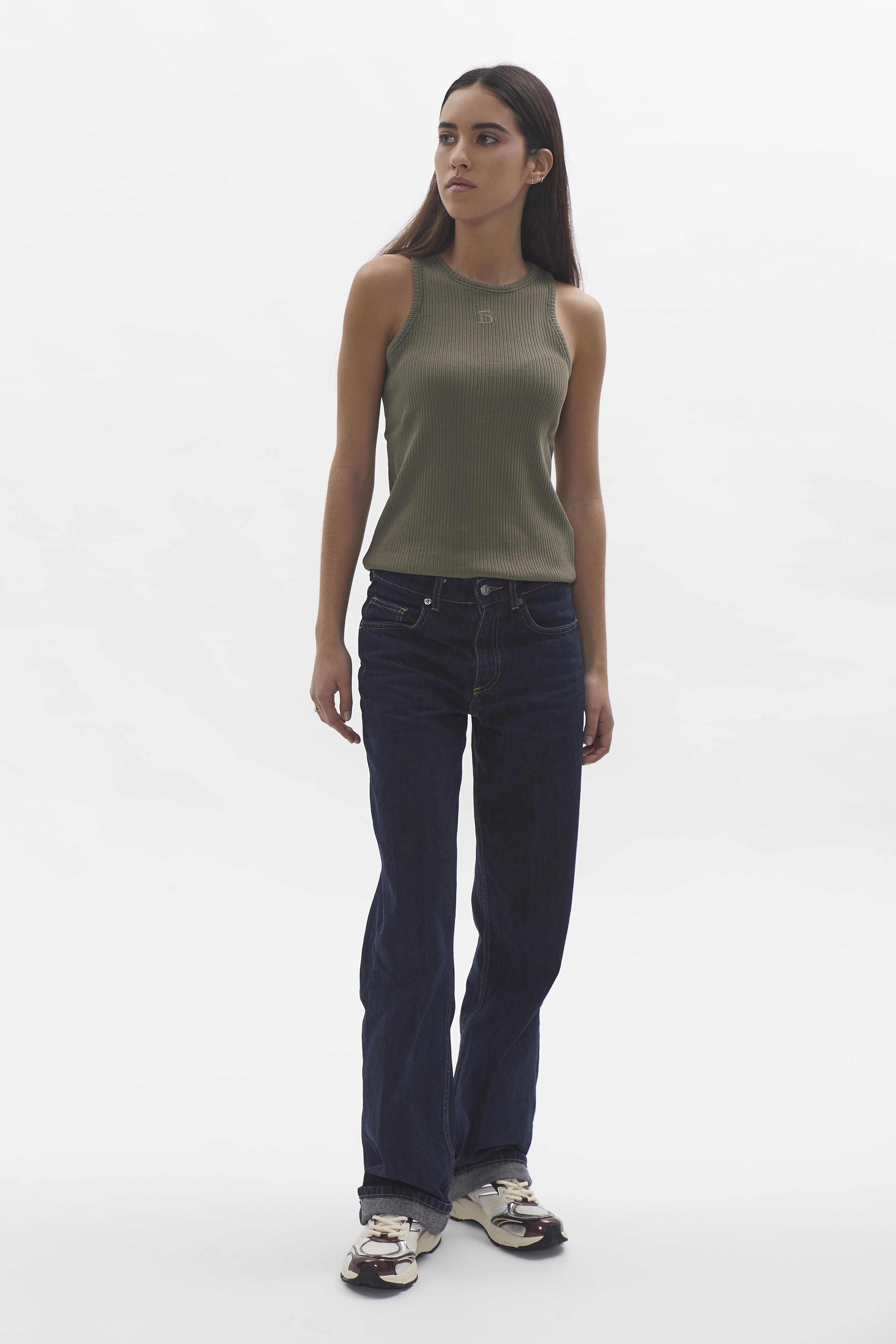 D-Brand, T-Shirts, Polos und Tops, Ribbed Tank Top, DUSTY OLIVE, Grün, 222602, 222602-322