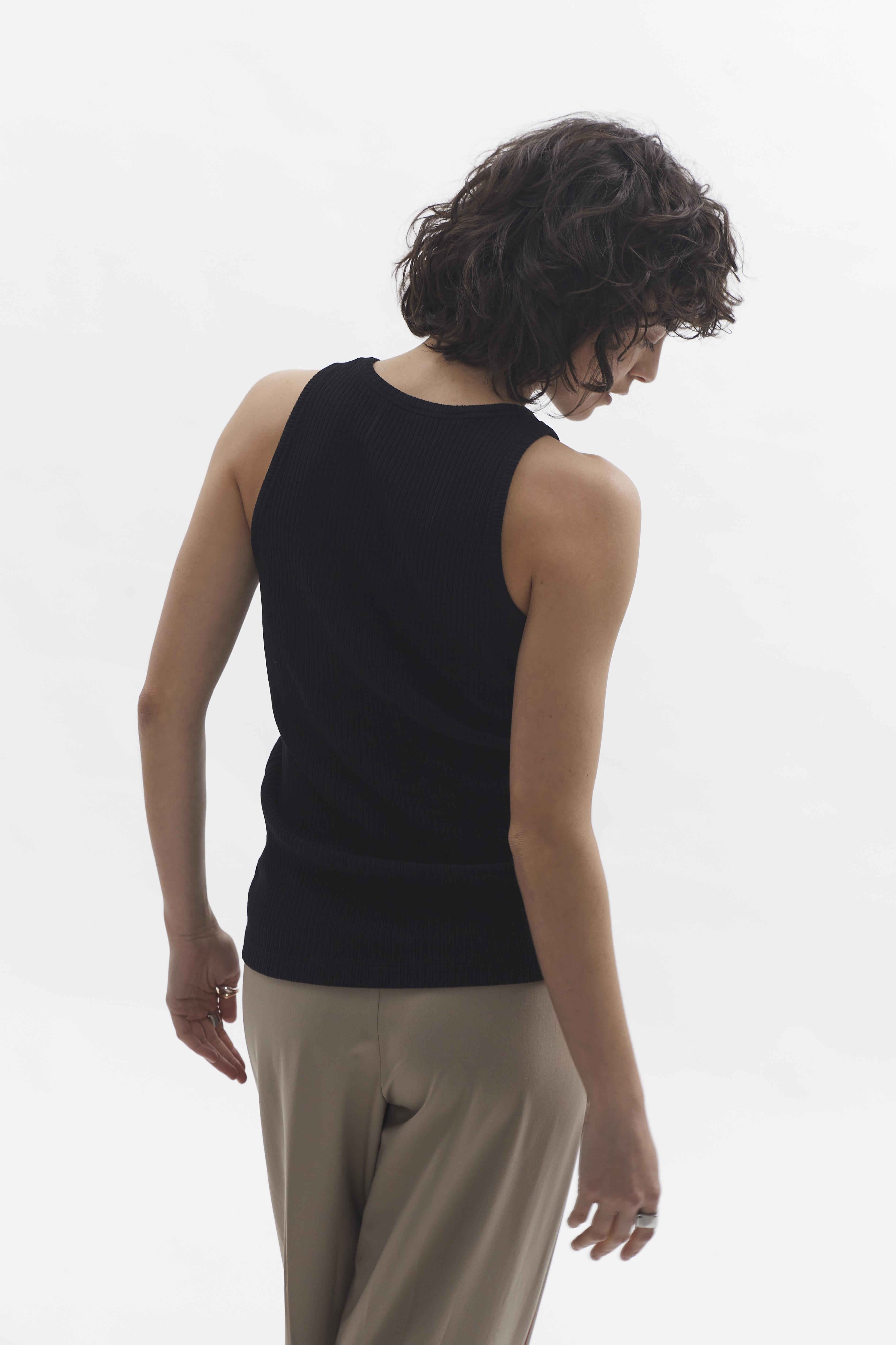 D-Brand, T-Shirts, Polos und Tops, Ribbed Tank Top, BLACK, Schwarz, 222602, 222602-100