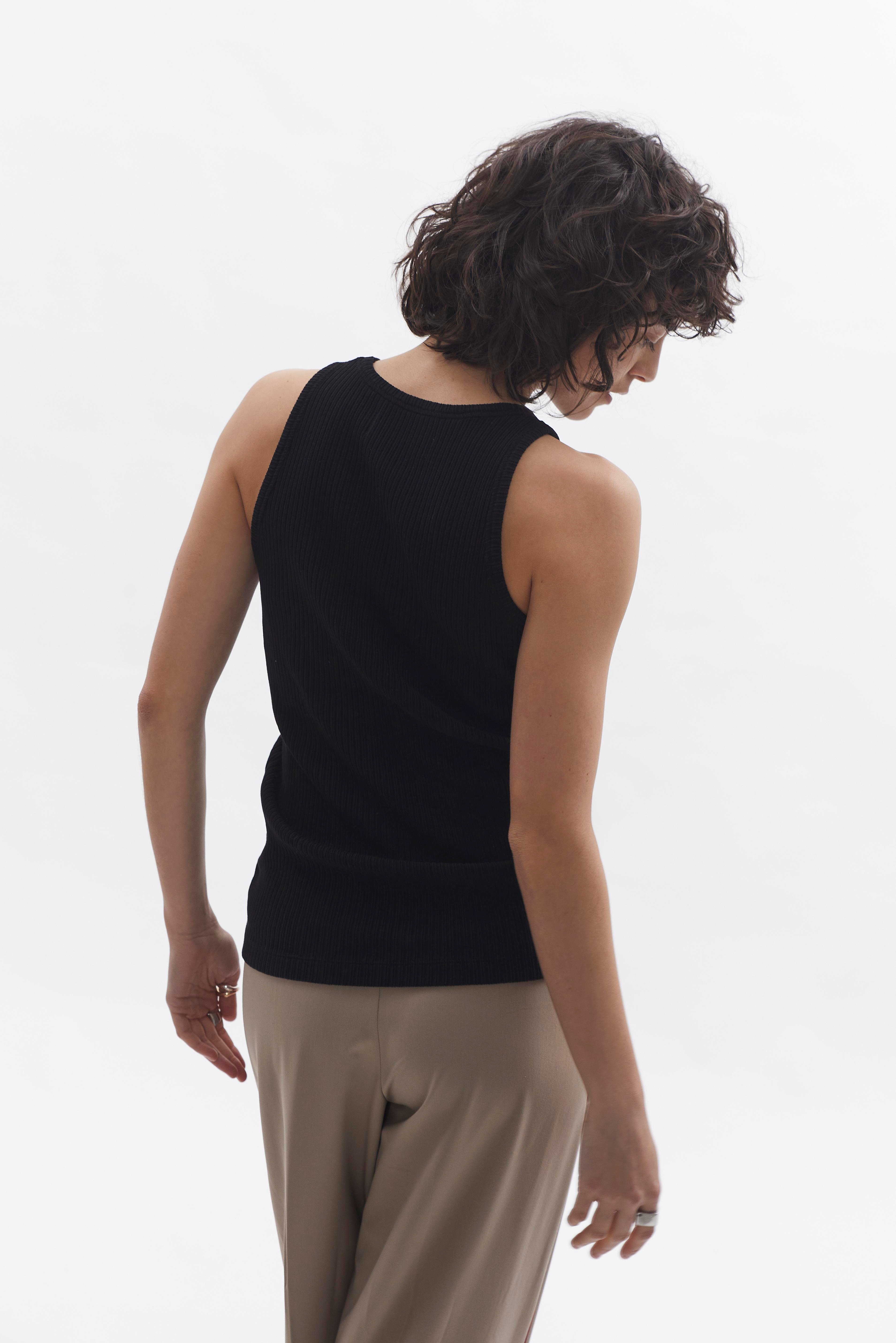 Ribbed Tank Top D-Brand, T-Shirts, Polos und Tops, Ribbed Tank Top, BLACK, Schwarz, 222602, 222602-100