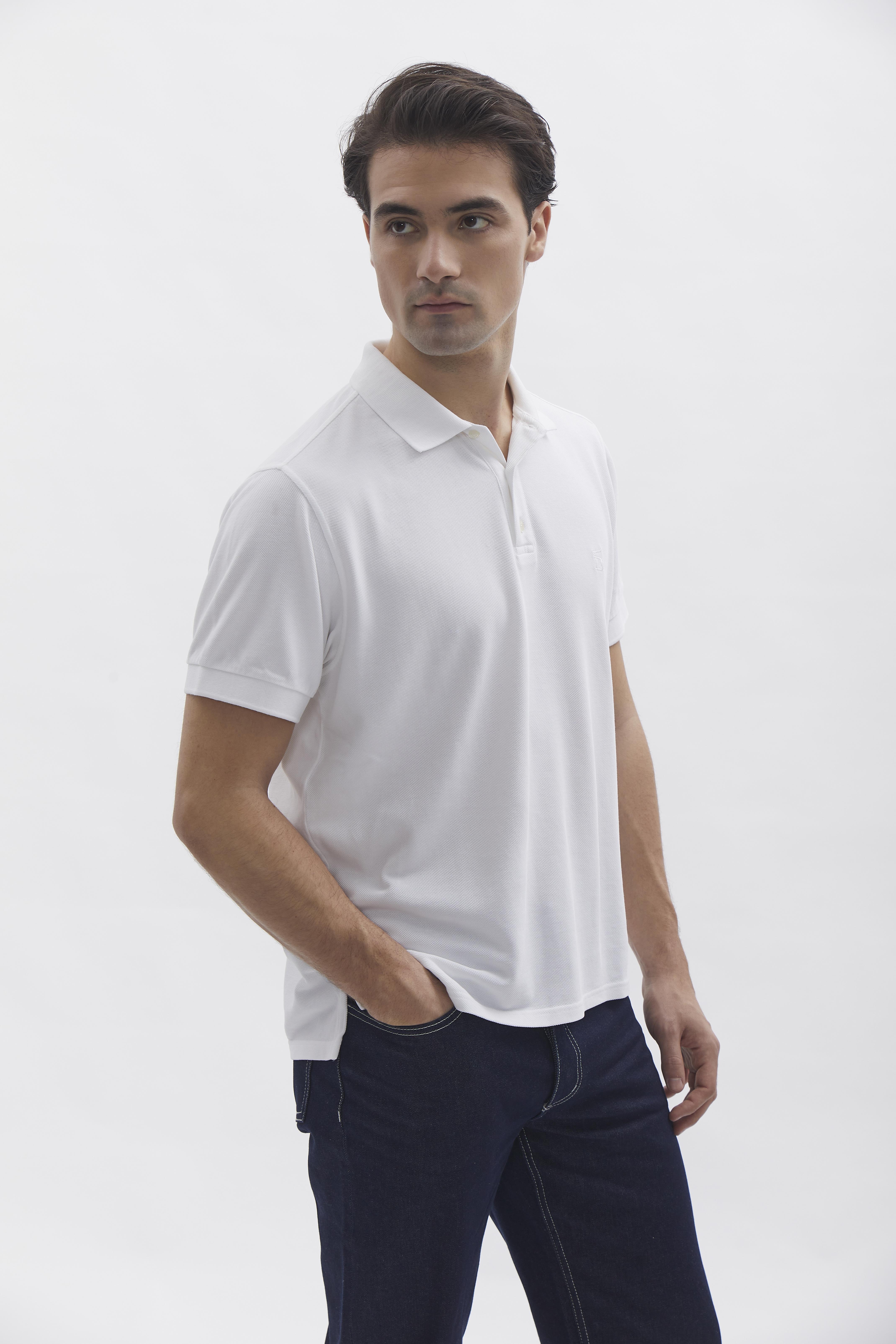 D-Brand, T-Shirts und Polos, D-Pique Polo, WHITE, Weiß, 112310, 112310-110