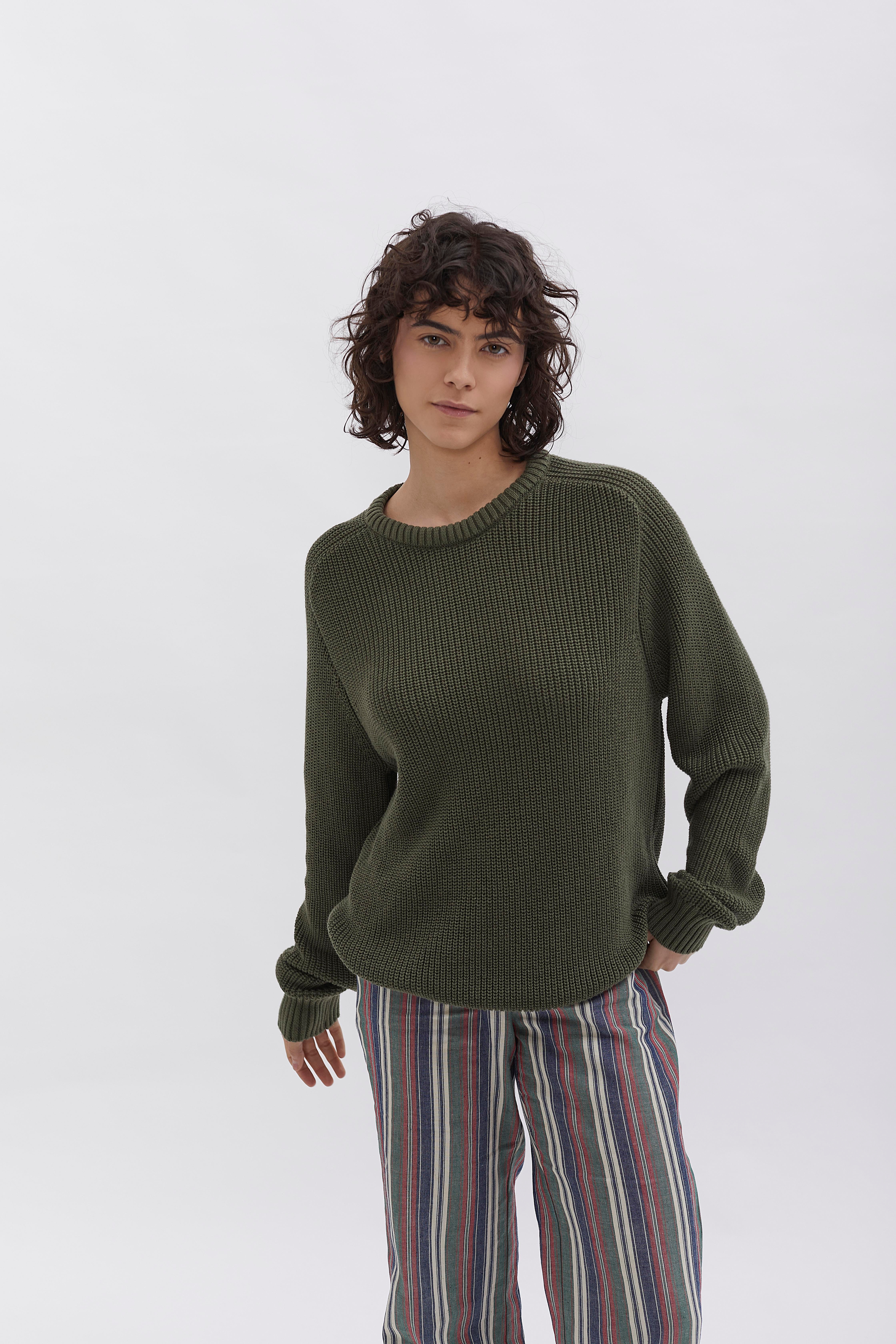Knit Crewneck D-Brand, Pullover, Knit Crewneck, HUNT GREEN, Grün, 225201, 225201-325