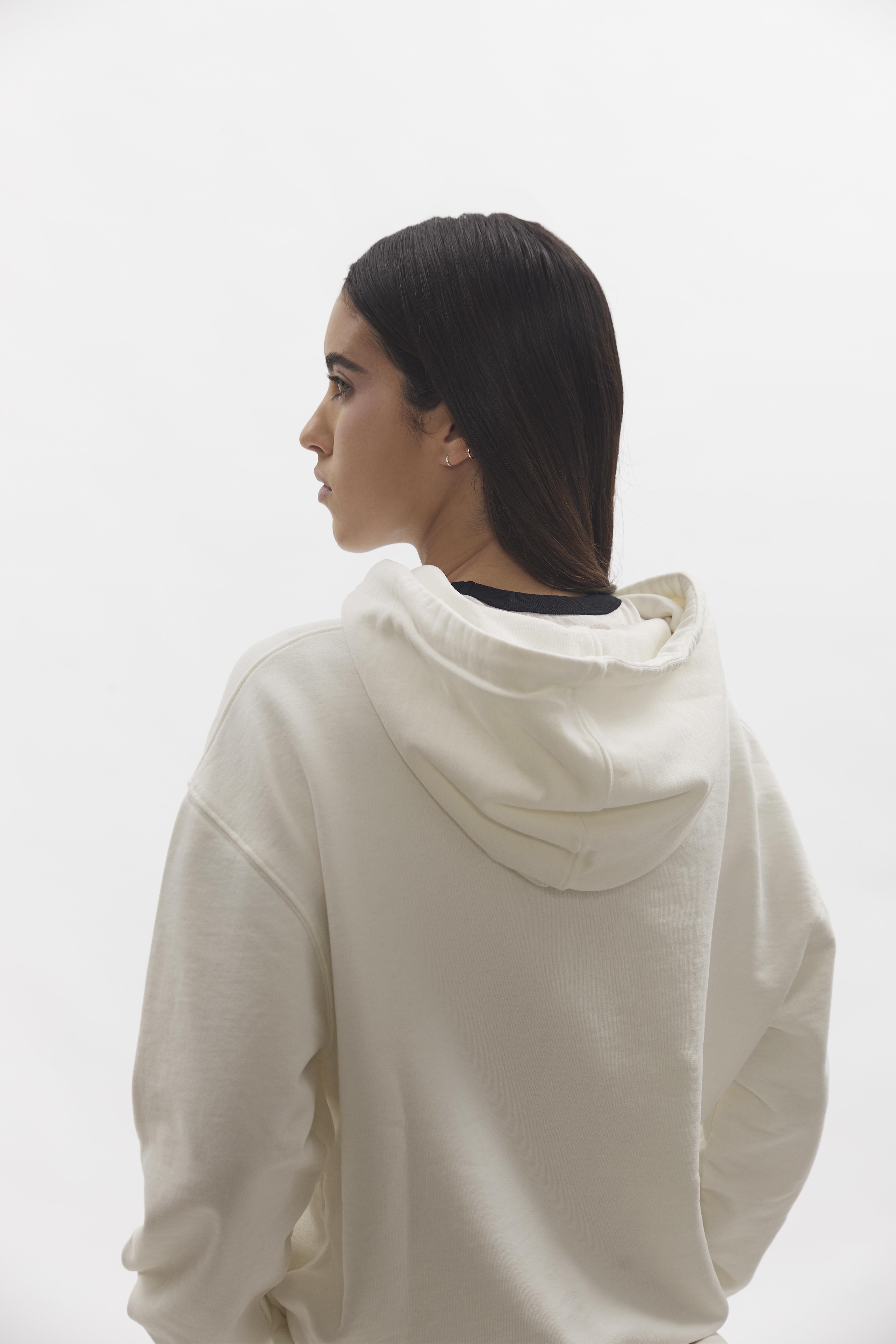 D-Brand, Hoodies, Zip Hoodies, Badge Hoodie, EGGNOG, Creme, 220001, 220001-113