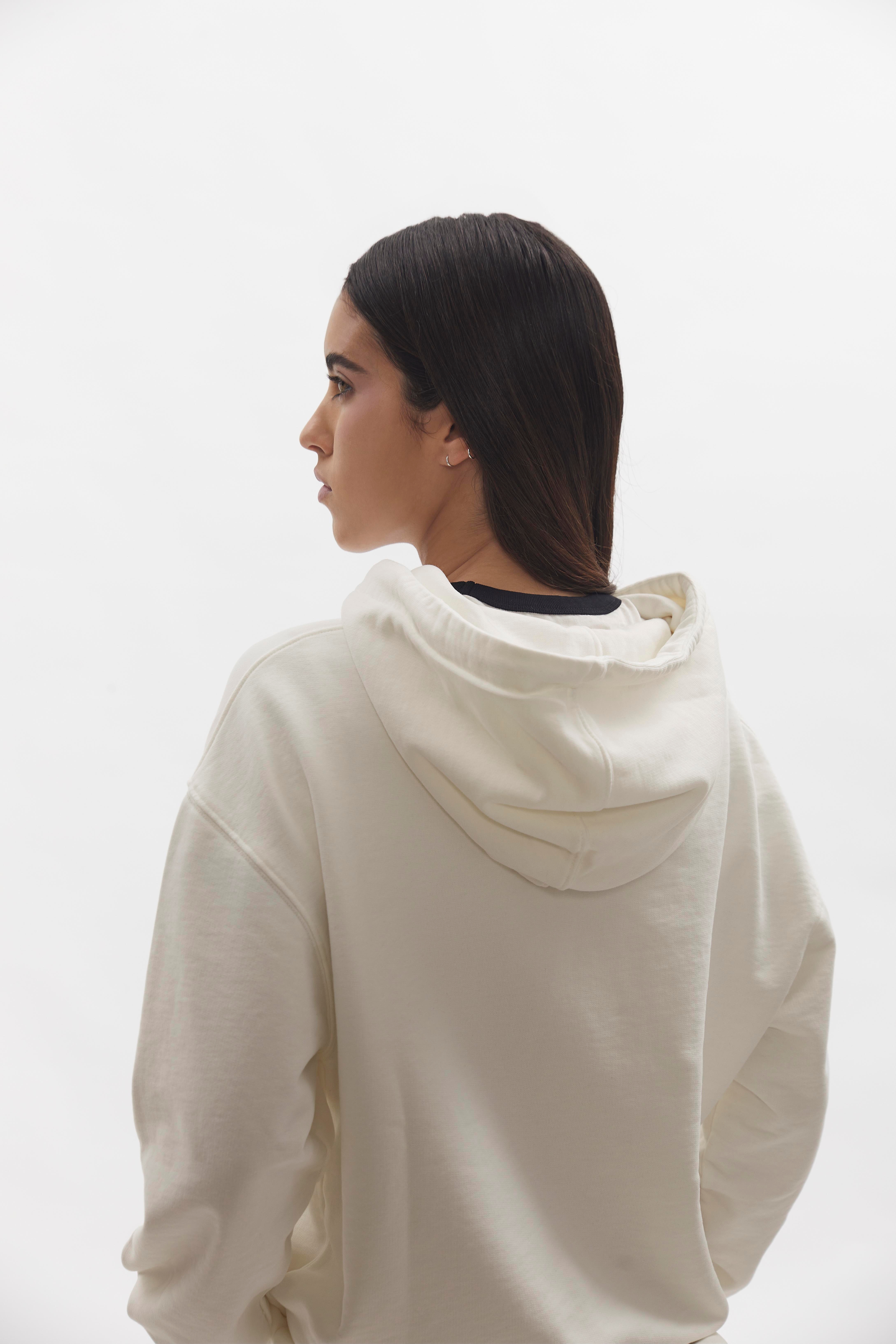Badge Hoodie D-Brand, Hoodies, Zip Hoodies, Badge Hoodie, EGGNOG, Creme, 220001, 220001-113