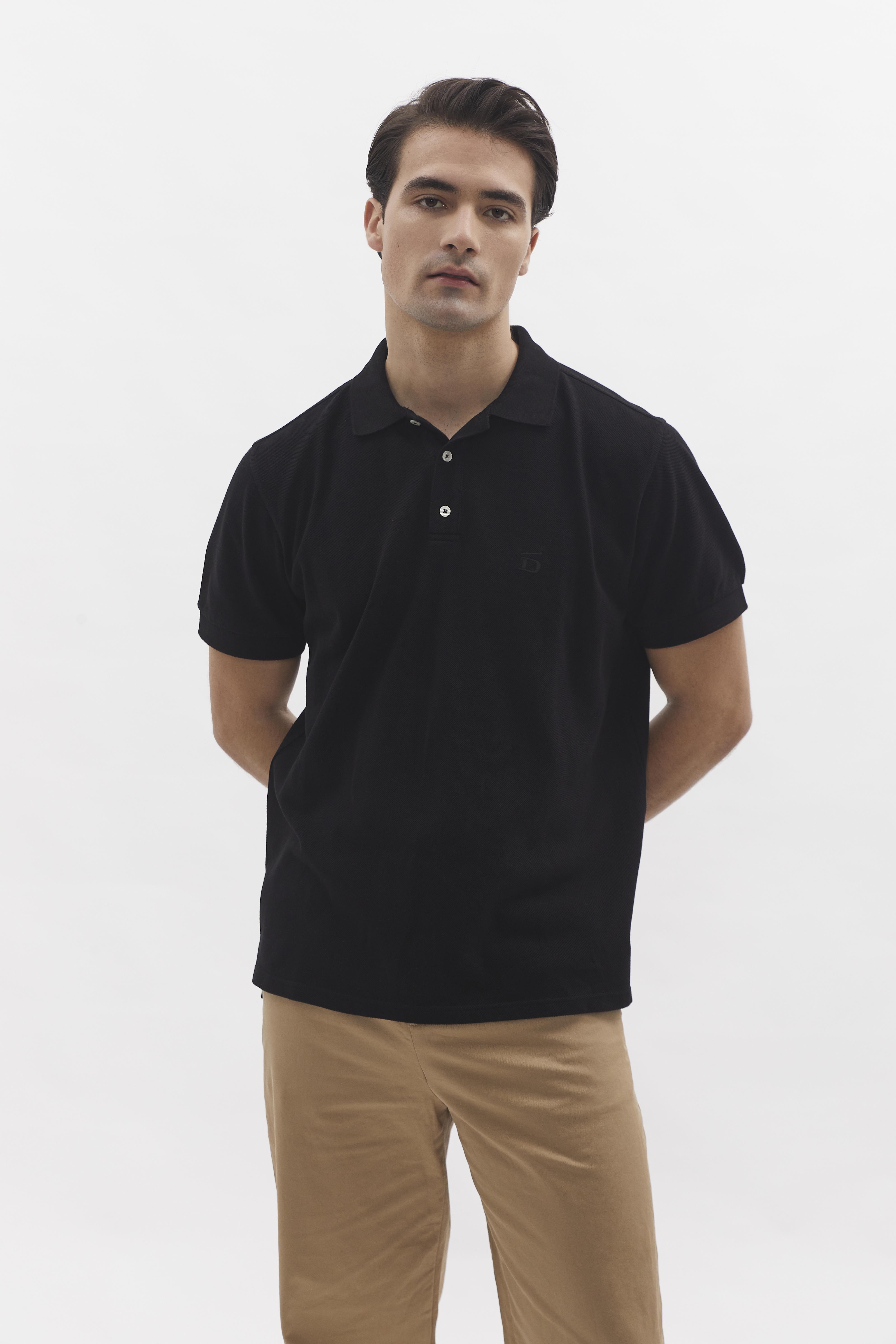 D-Brand, T-Shirts und Polos, D-Pique Polo, BLACK, Schwarz, 112310, 112310-100
