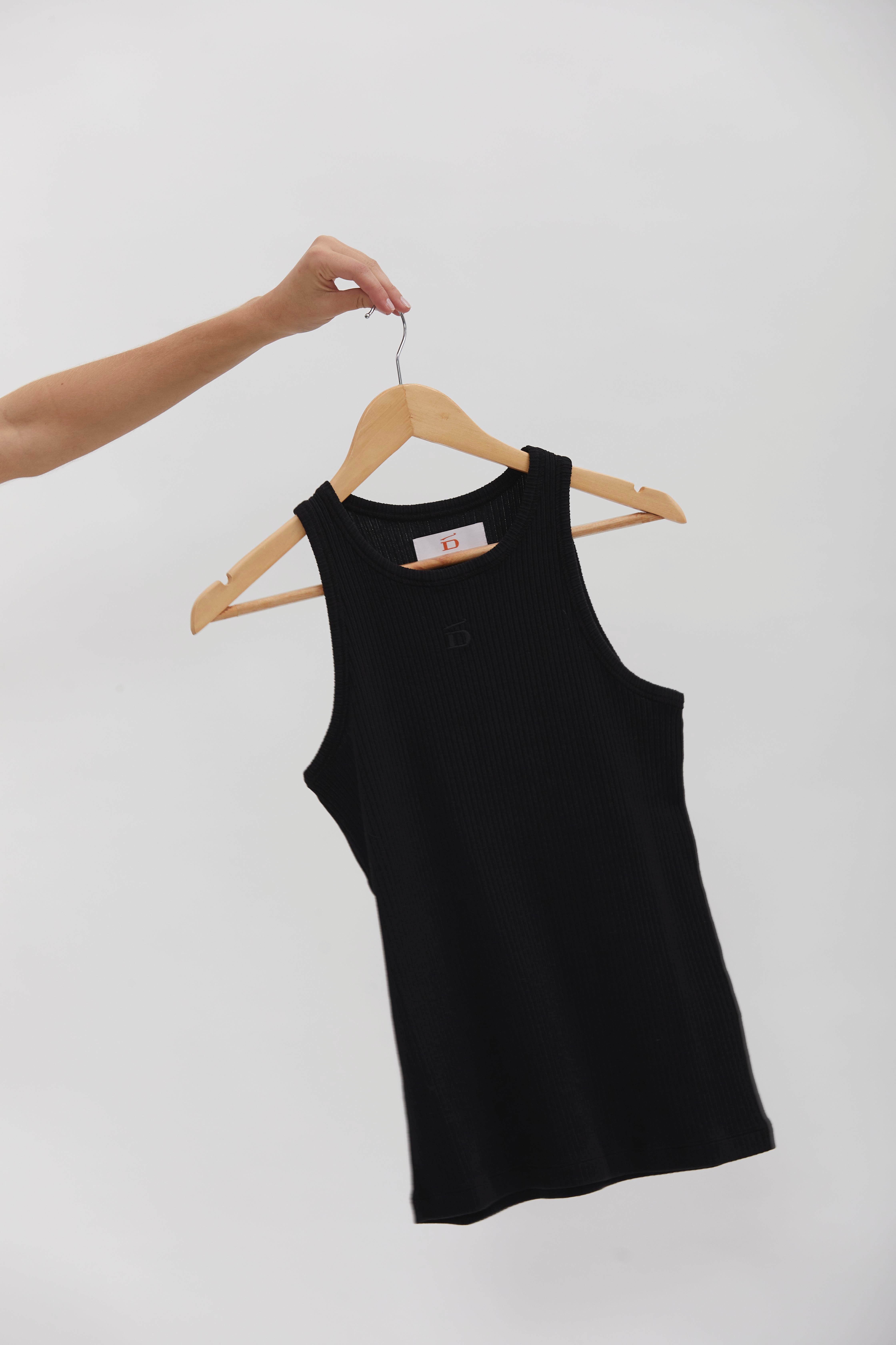 Ribbed Tank Top D-Brand, T-Shirts, Polos und Tops, Ribbed Tank Top, BLACK, Schwarz, 222602, 222602-100