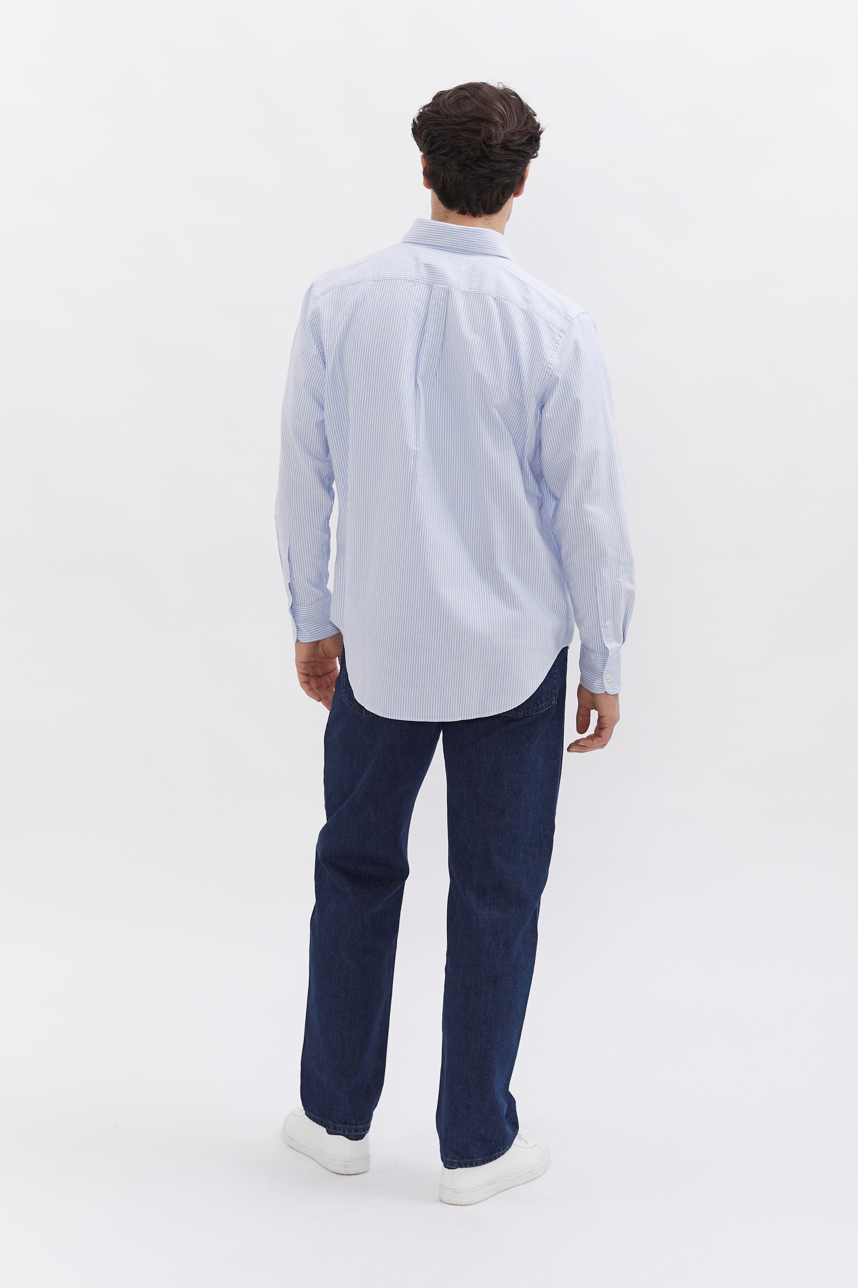 Pinstriped Oxford Shirt D-Brand, Shirts, Pinstriped Oxford Shirt, PINSTRIPE SKY BLUE, Blau, Hellblau, 117001, 117001-429