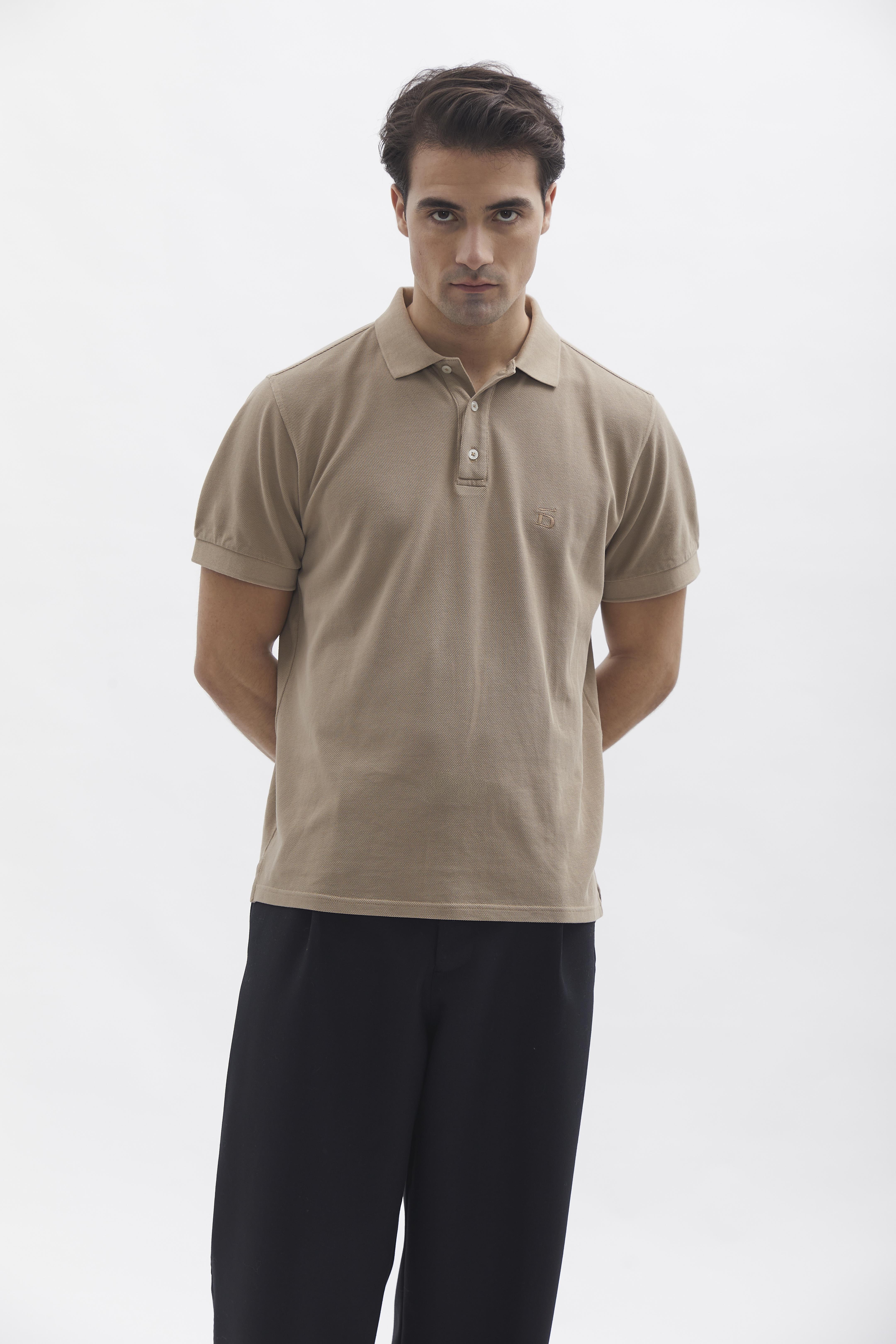 D-Brand, T-Shirts und Polos, D-Pique Polo, ALMOND, Braun, 112310, 112310-252