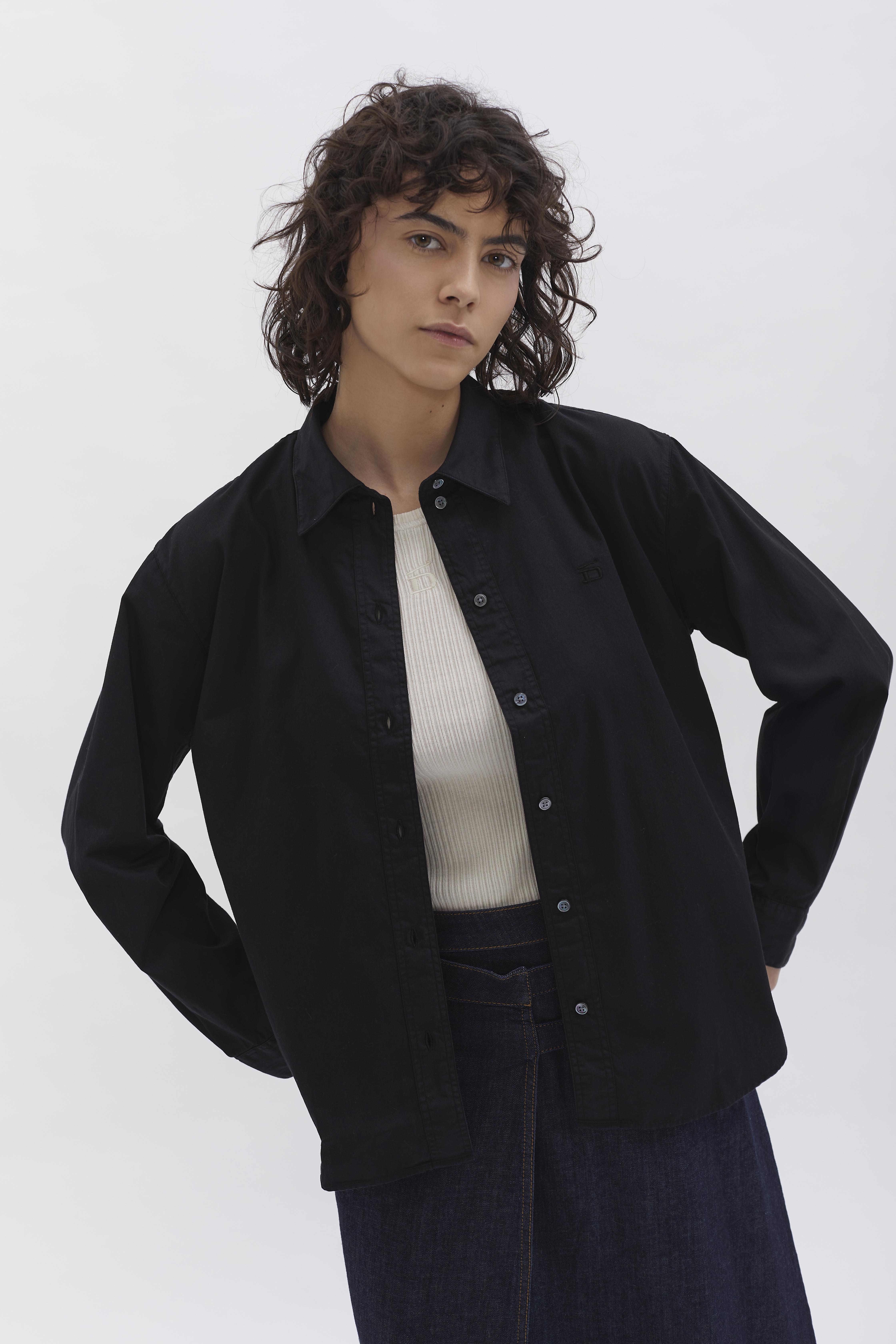 D-Brand, Blouses, Boxed Fit Bluse, BLACK, Schwarz, 227010, 227010-100