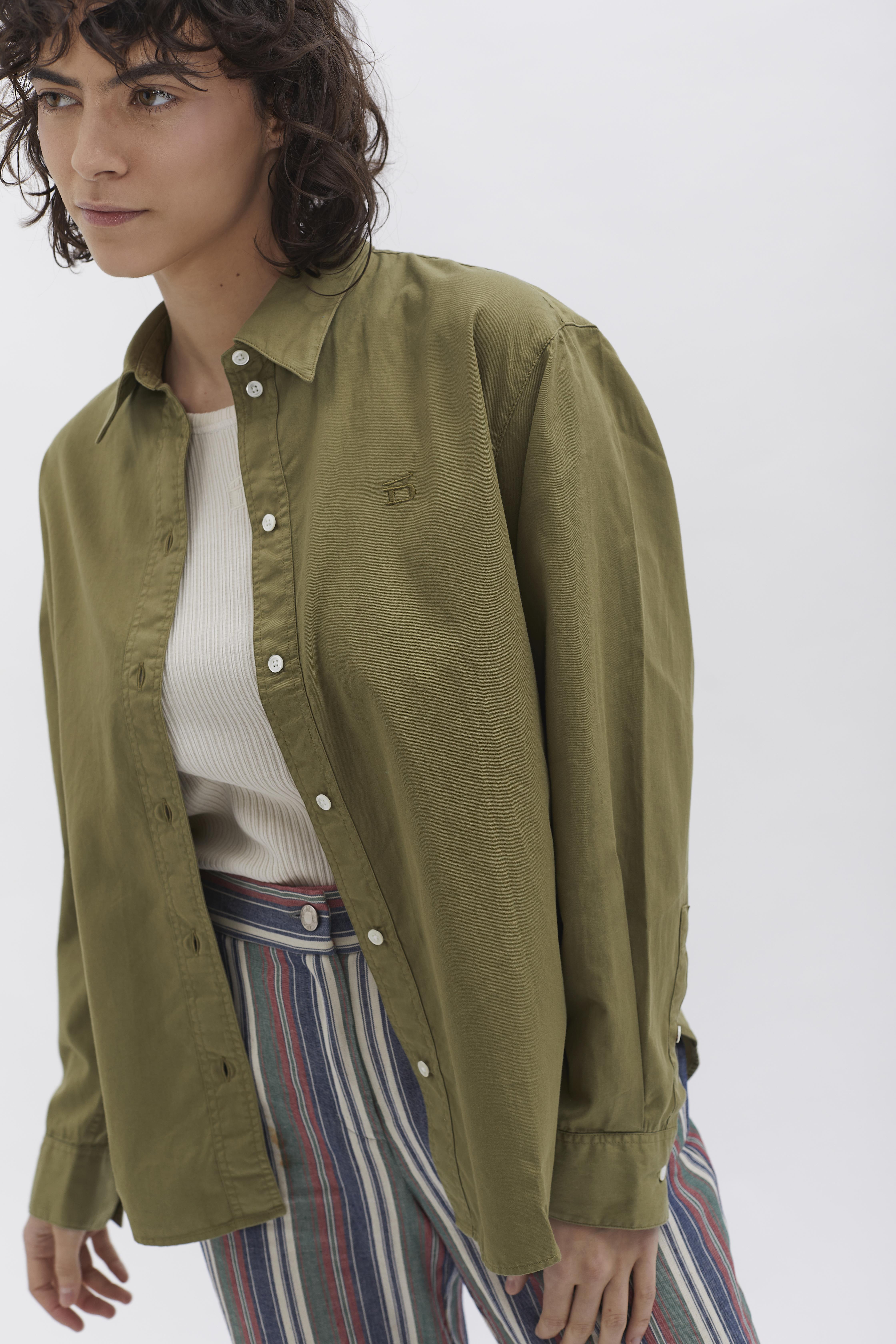 Boxed Fit Blouse D-Brand, Blouses, Boxed Fit Bluse, OLIVE GREEN, Grün, 227010, 227010-310