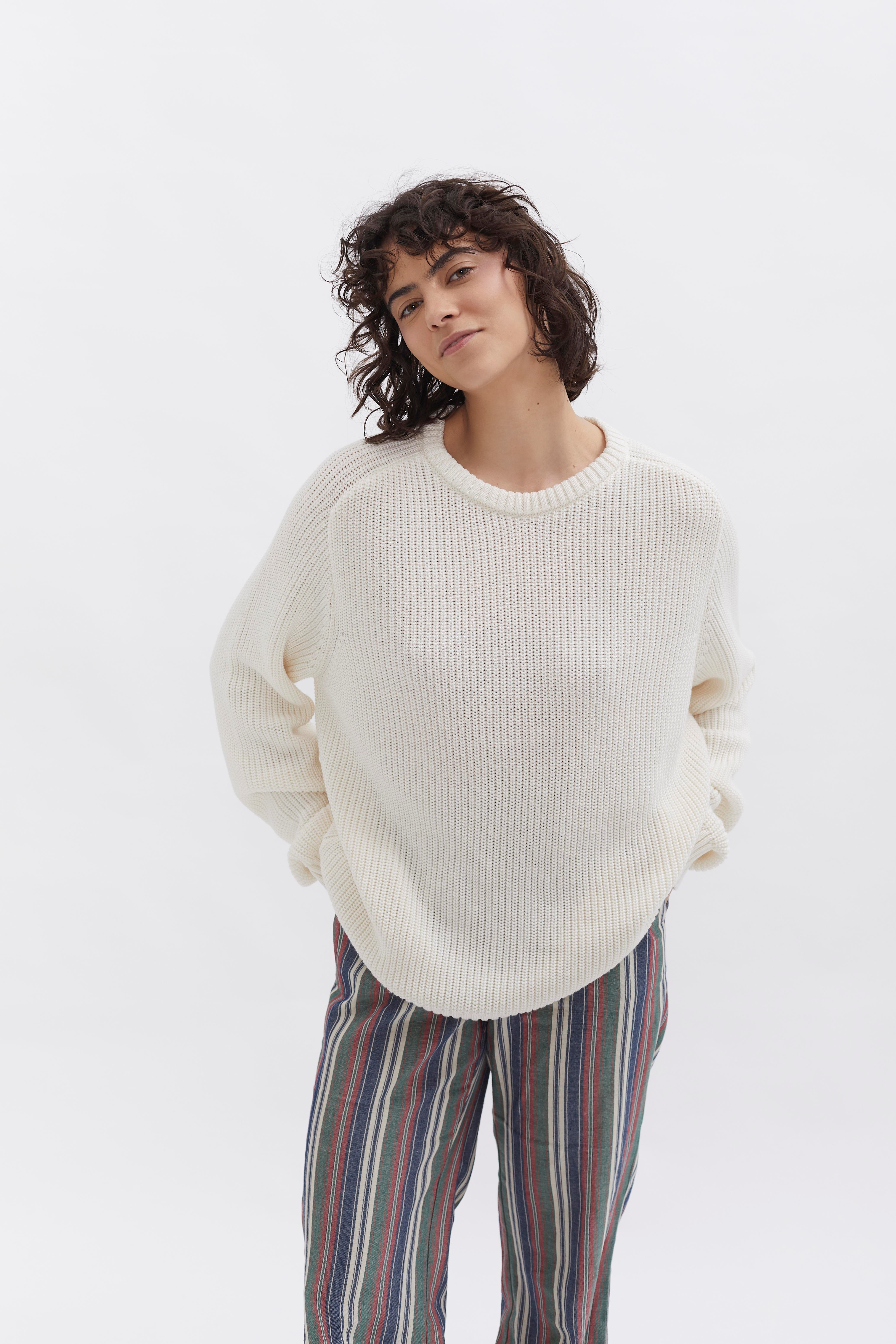 Knit Crewneck D-Brand, Pullover, Knit Crewneck, OFFWHITE, Weiß, Creme, 225201, 225201-130