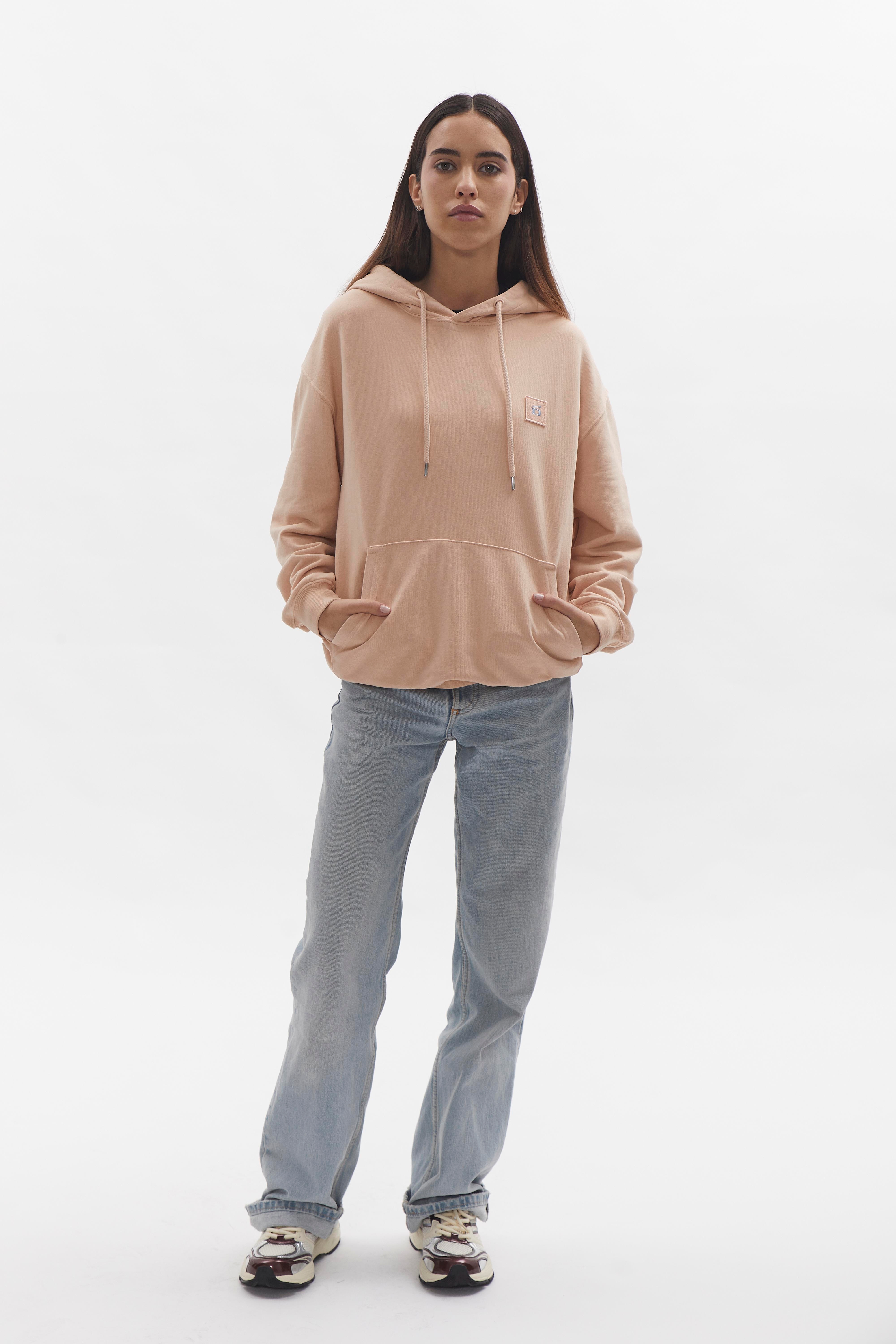 Badge Hoodie D-Brand, Hoodies, Zip Hoodies, Badge Hoodie, SALMON, Lachs, 220001, 220001-680