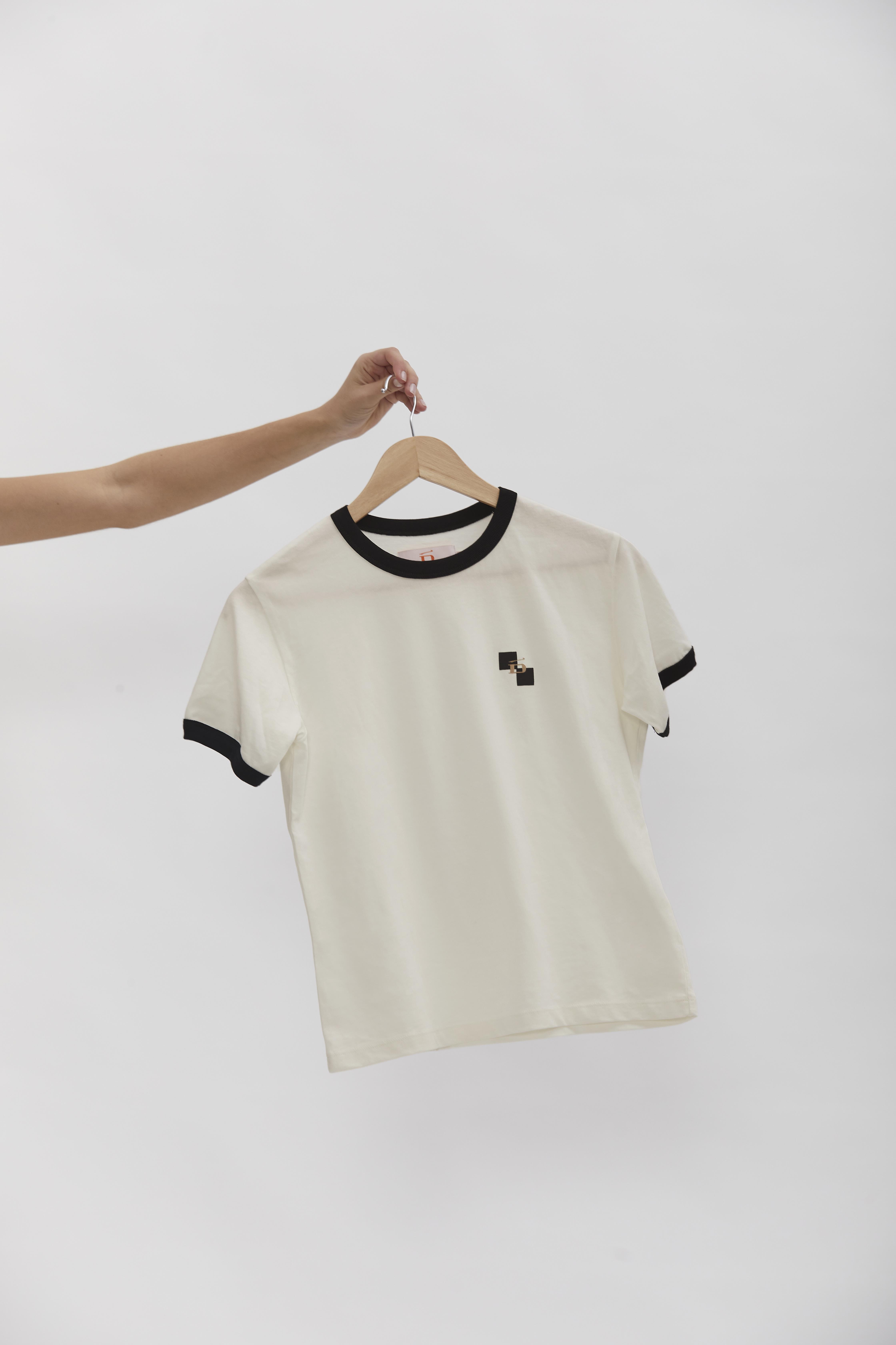 D-Brand, T-Shirts, Polos und Tops, Ringer T-Shirt, EGGNOG, Creme, 222207, 222207-113