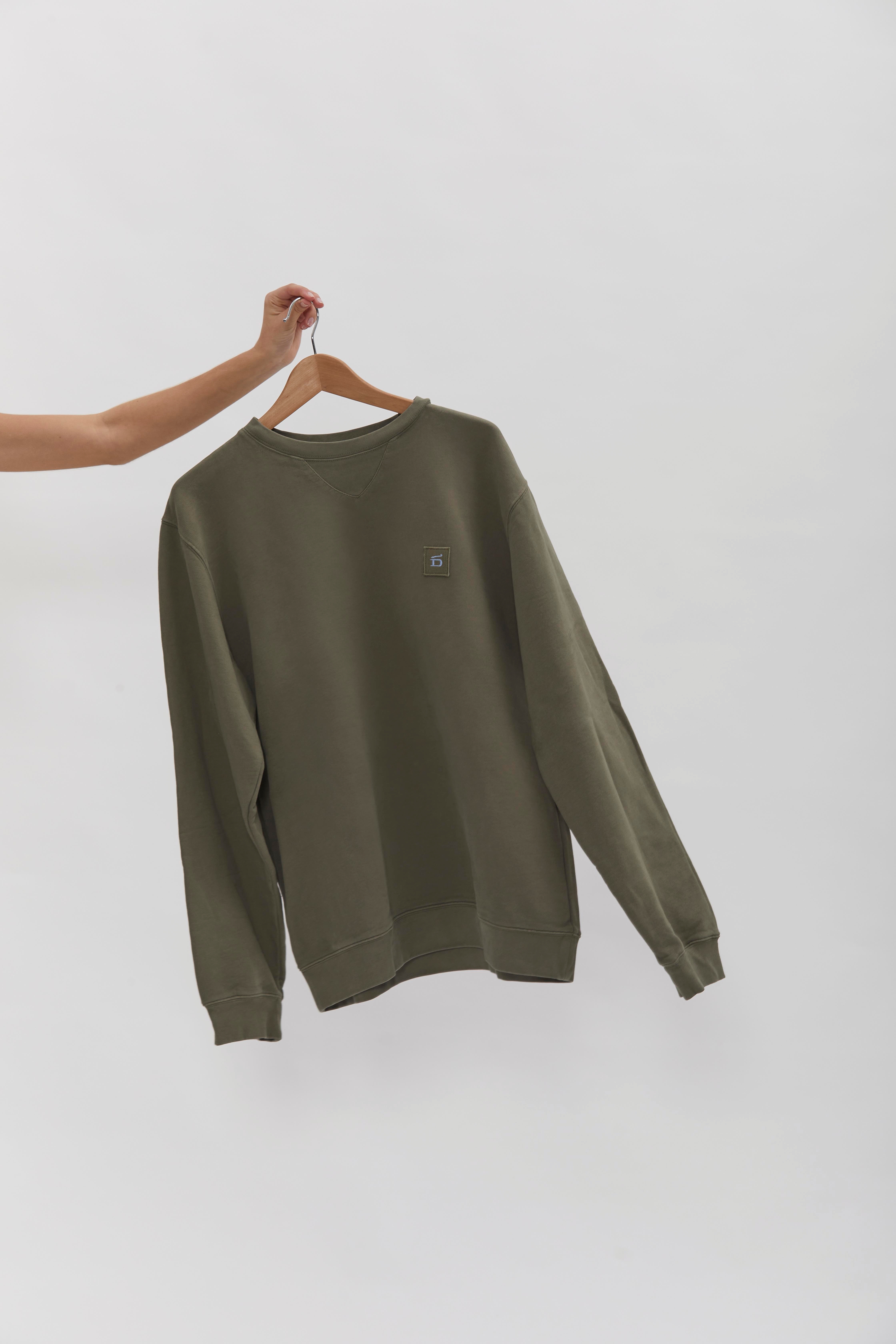 Crewneck Sweater D-Brand, Sweater, Crewneck Sweater, DUSTY OLIVE, Grün, 111225, 111225-322