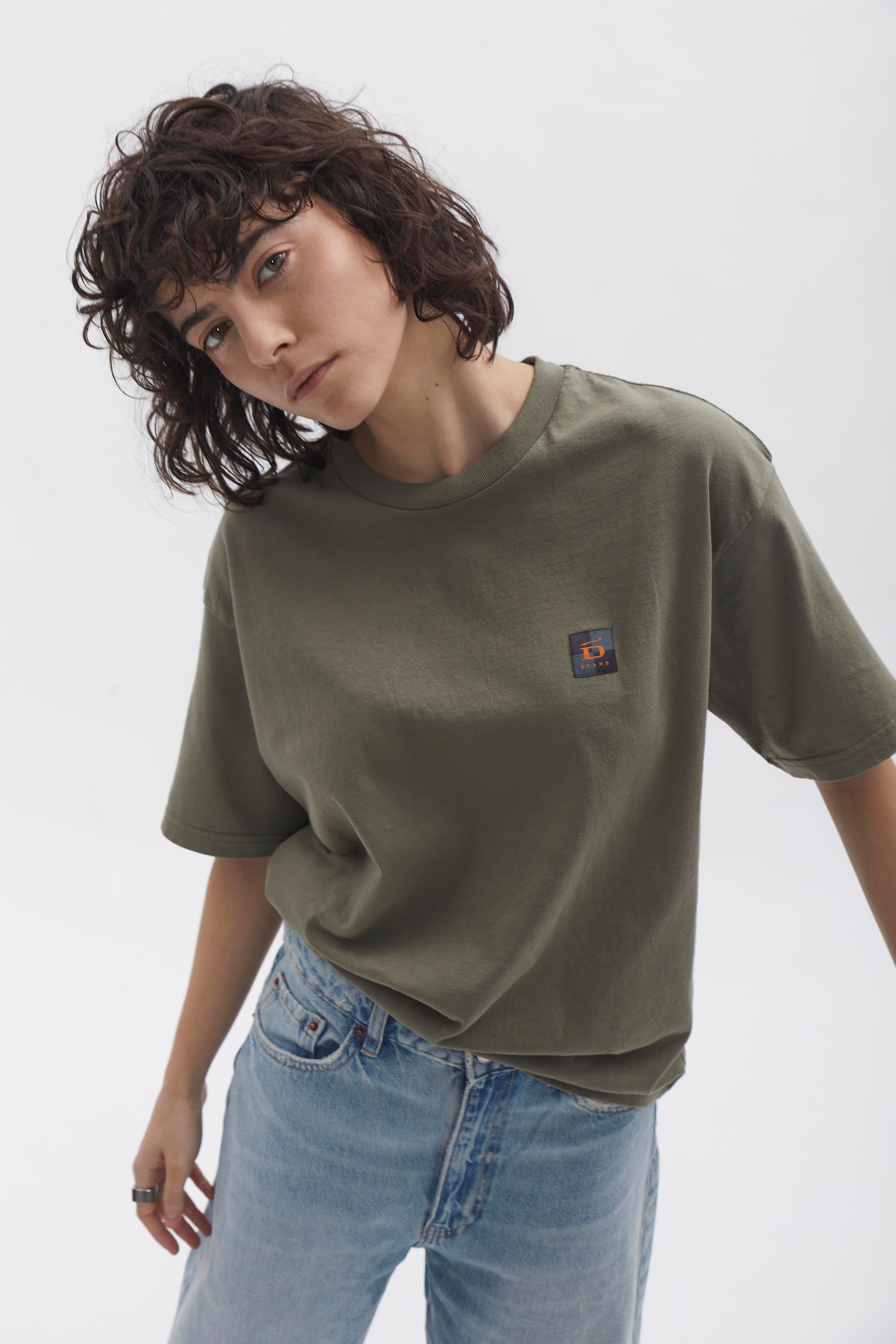 Relaxed T-Shirt D-Brand, T-Shirts, Polos und Tops, Relaxed T-Shirt, DUSTY OLIVE, Grün, 222203, 222203-322