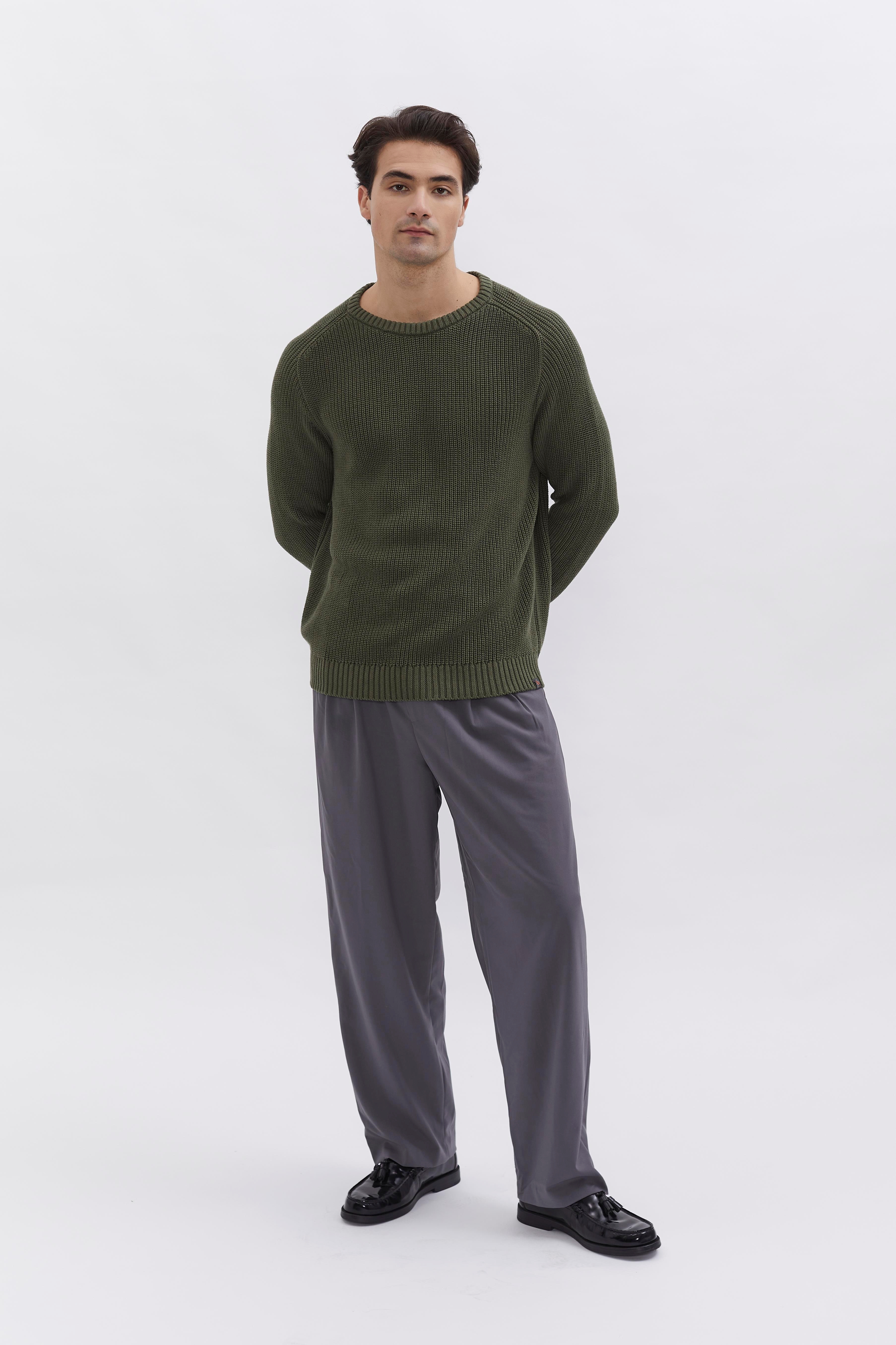 Knit Crewneck D-Brand, Pullover, Knit Crewneck, HUNT GREEN, Grün, 115201, 115201-325