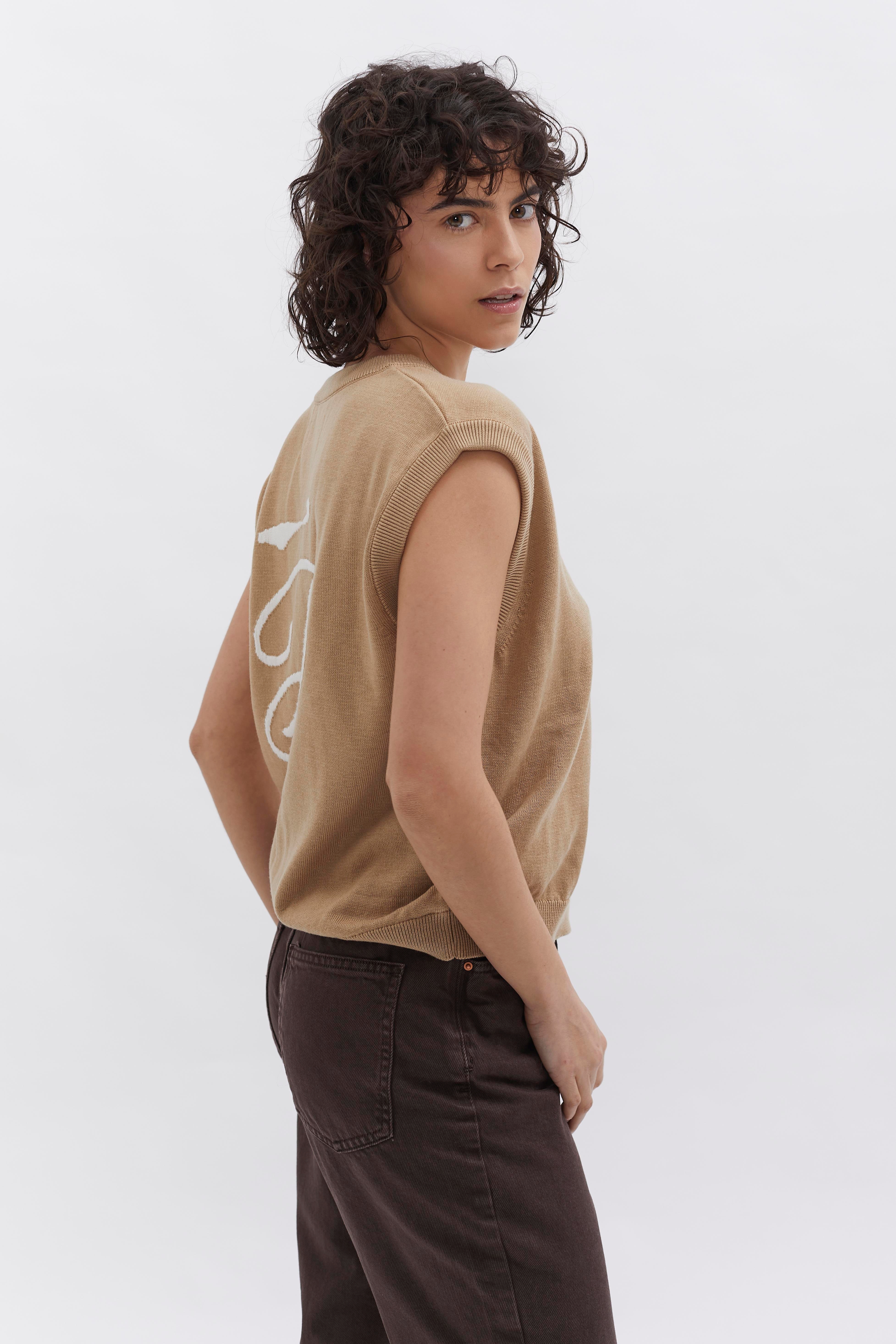 Knit Vest D-Brand, Jackets, Vest, Cardigans, Knit Vest, SAND, Creme, 226301, 226301-256