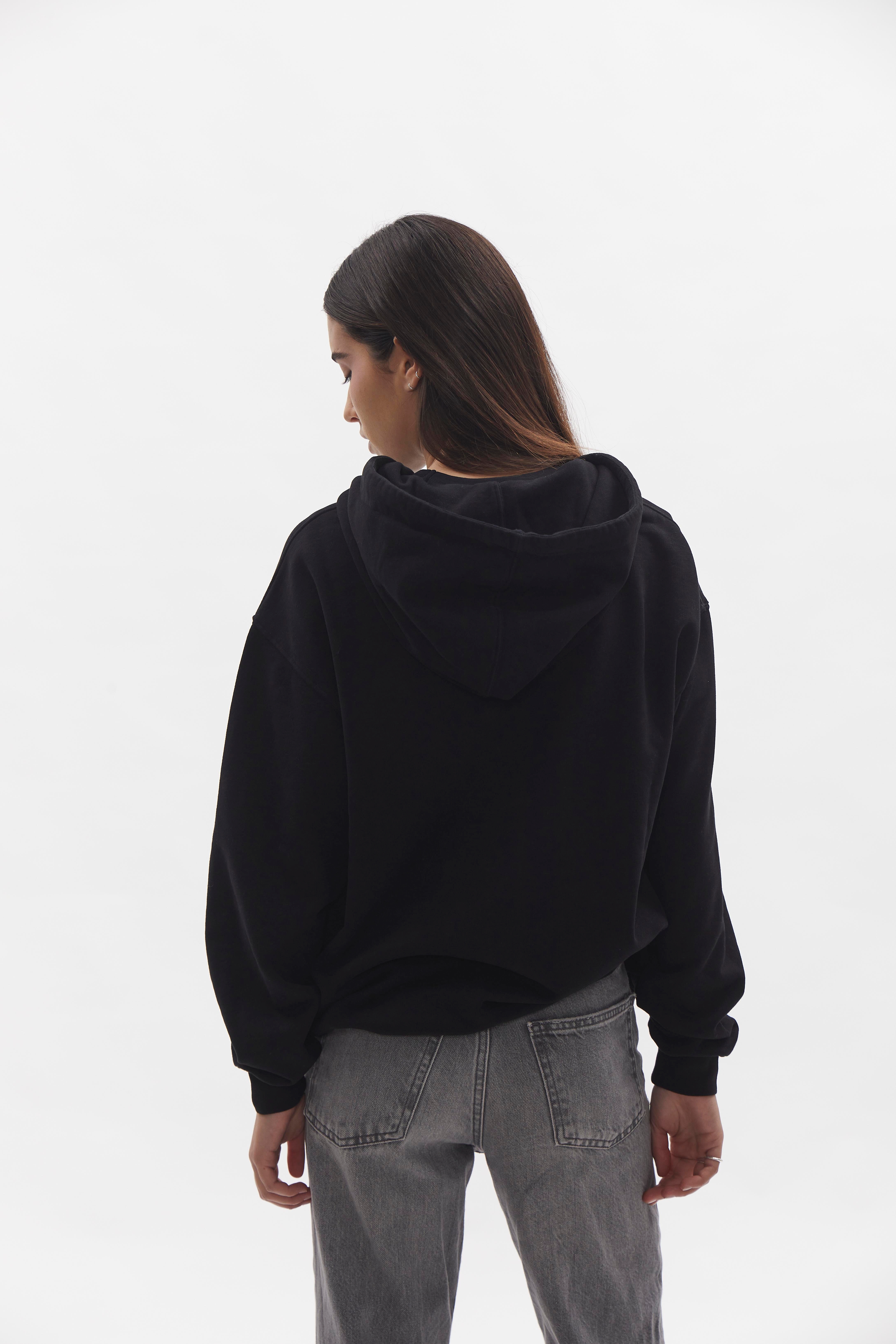 Badge Hoodie D-Brand, Hoodies, Zip Hoodies, Badge Hoodie, BLACK, Schwarz, 220001, 220001-100